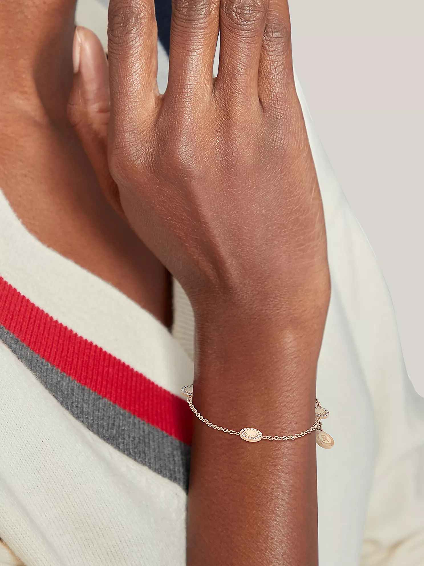Rose Gold-Tone Mini Crystals Bracelet - Silver 4 Rose Gold-Tone Mini Crystals Bracelet
- Silver