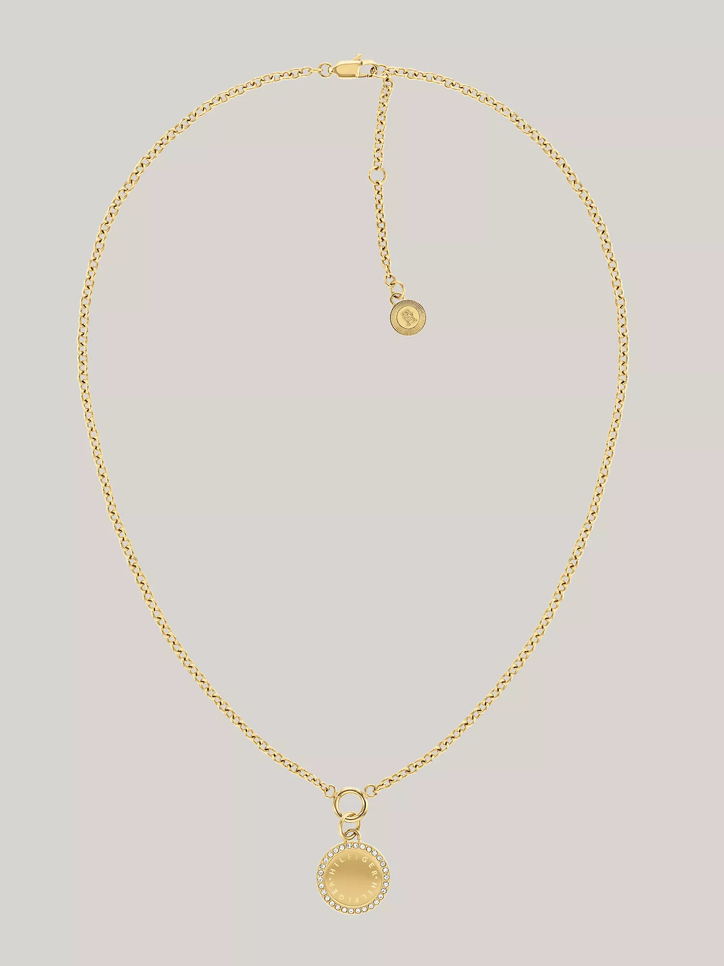 Gold-Tone Pendant Mini Crystals Necklace
         - Gold