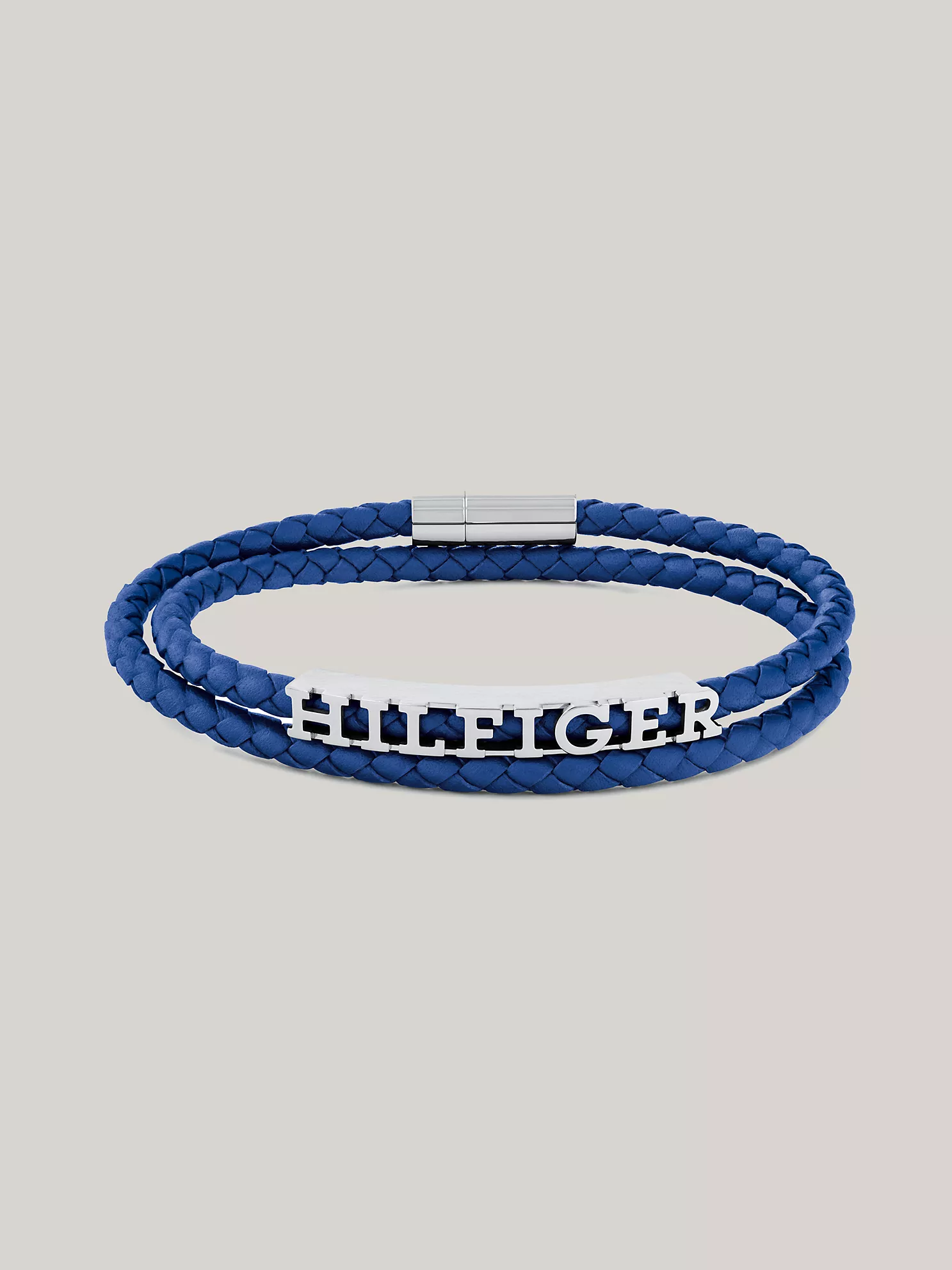 Leather Braided Double Bracelet
         - Blue