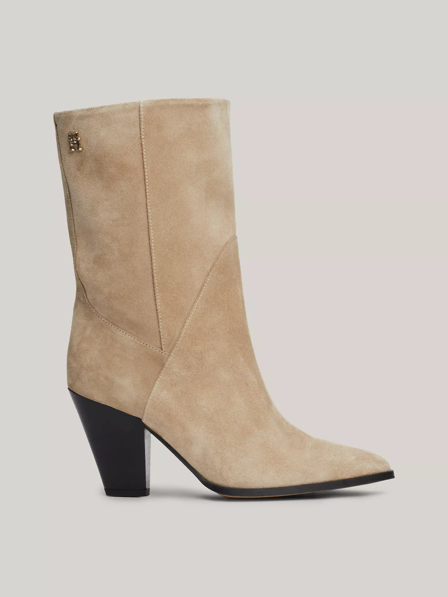 Monogram Suede Cowboy Boot - Beige 1 Monogram Suede Cowboy Boot
- Beige