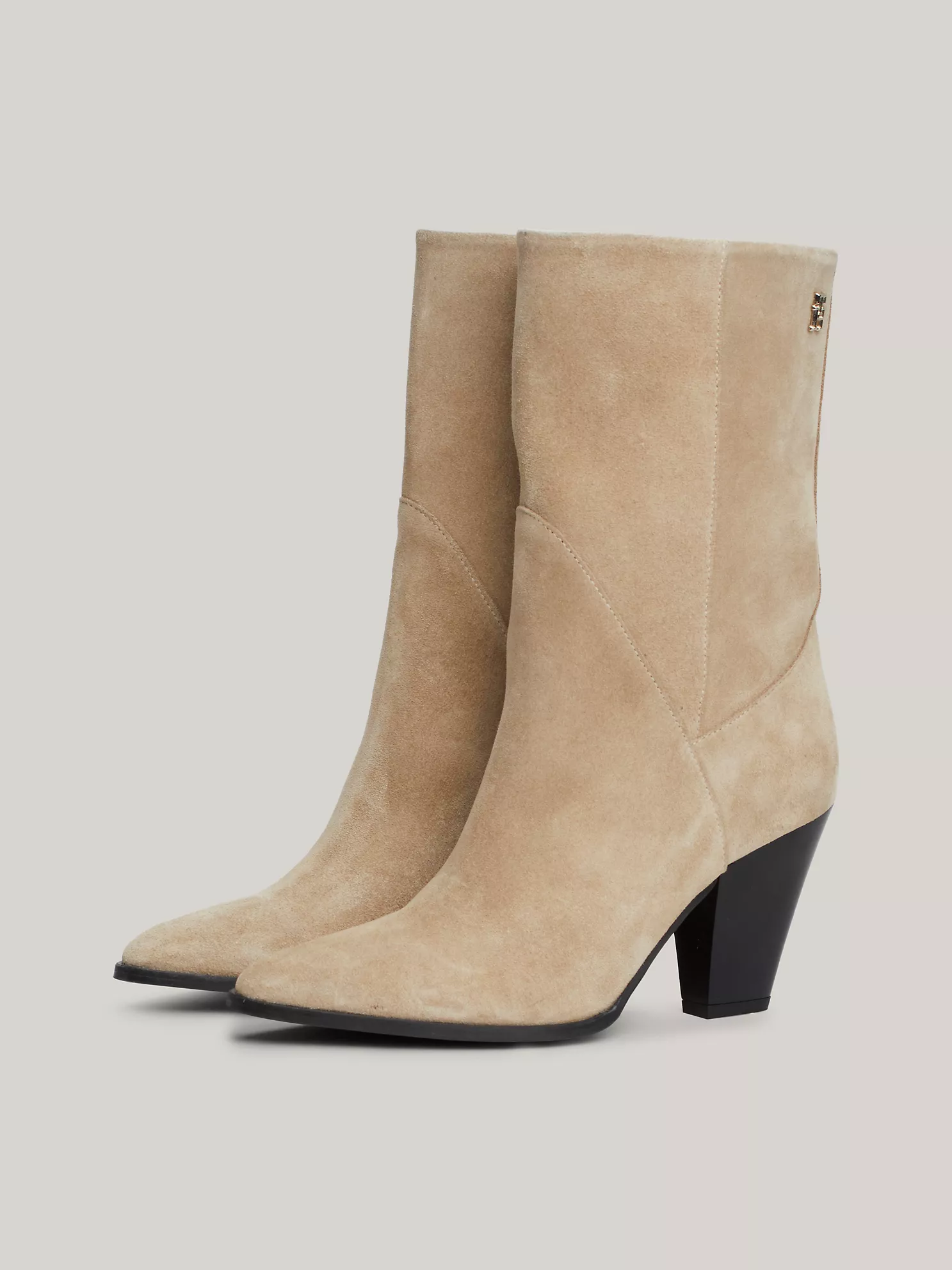 Monogram Suede Cowboy Boot - Beige 9 Monogram Suede Cowboy Boot
- Beige