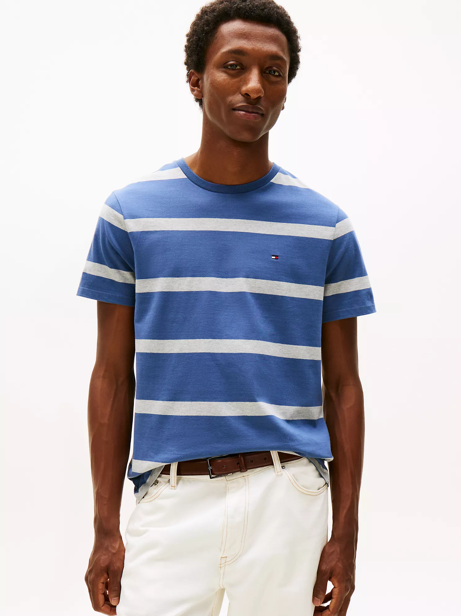 Stripe T-Shirt - Faded Indigo/Grey Stripe 1 Stripe T-Shirt
- Faded Indigo/Grey Stripe