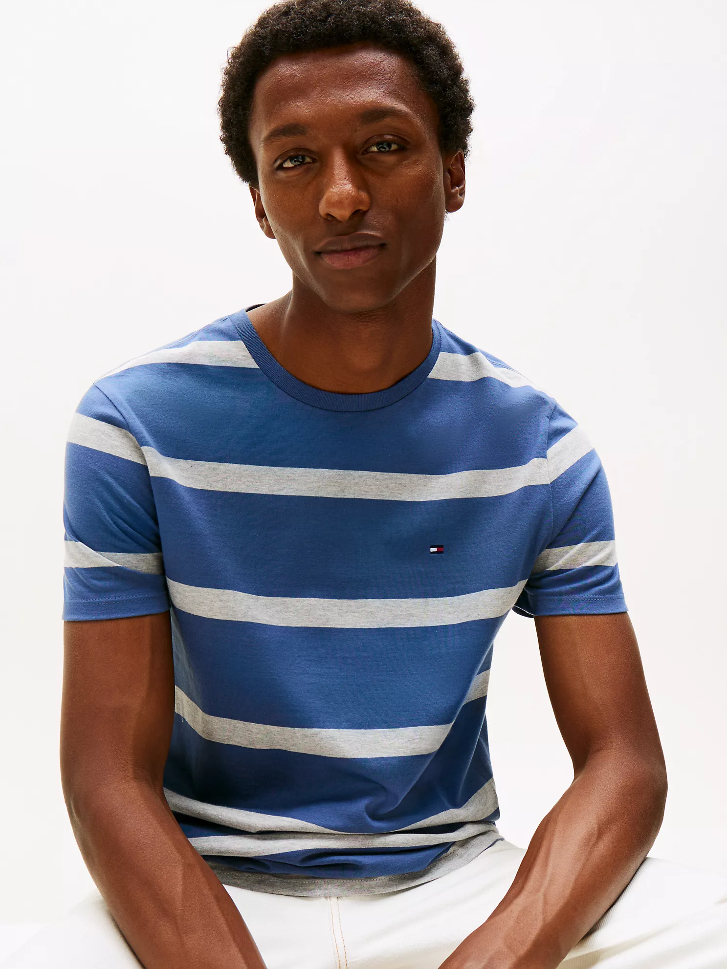 Stripe T-Shirt - Faded Indigo/Grey Stripe 7 Stripe T-Shirt
- Faded Indigo/Grey Stripe