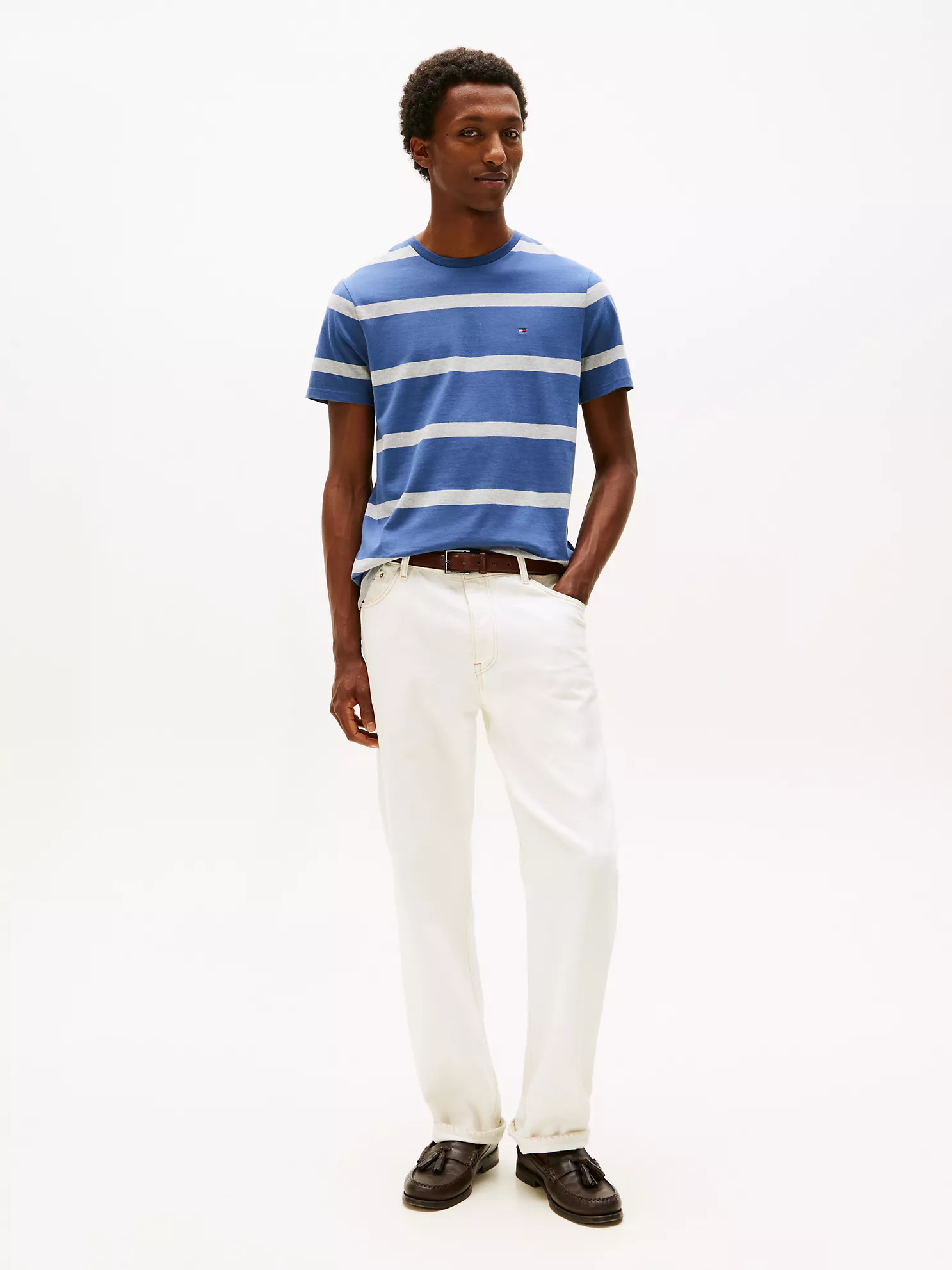 Stripe T-Shirt - Faded Indigo/Grey Stripe 8 Stripe T-Shirt
- Faded Indigo/Grey Stripe