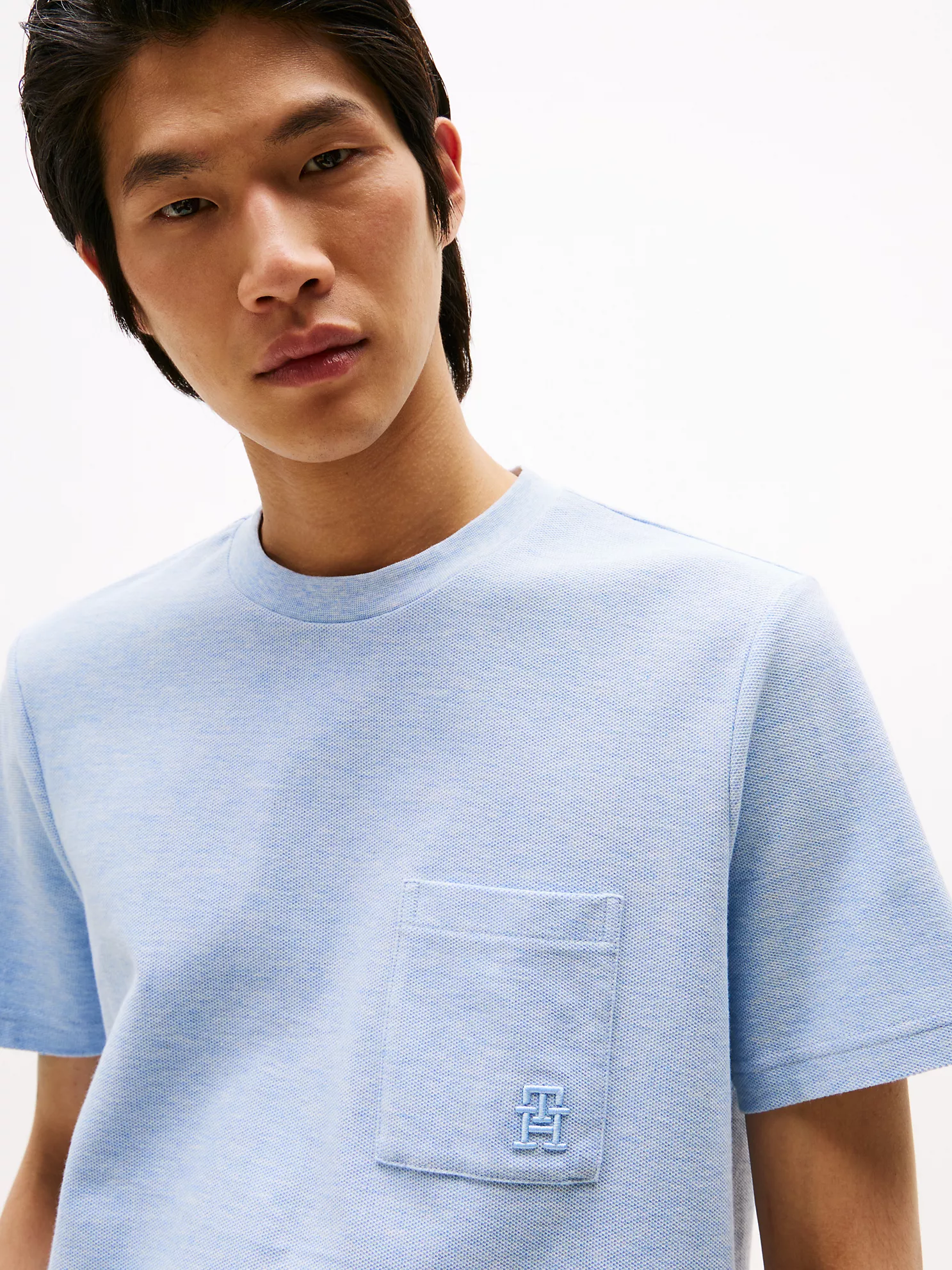 Embroidered Logo Pique Pocket T-Shirt - Heathered Blue 7 Embroidered Logo Pique Pocket T-Shirt
- Heathered Blue