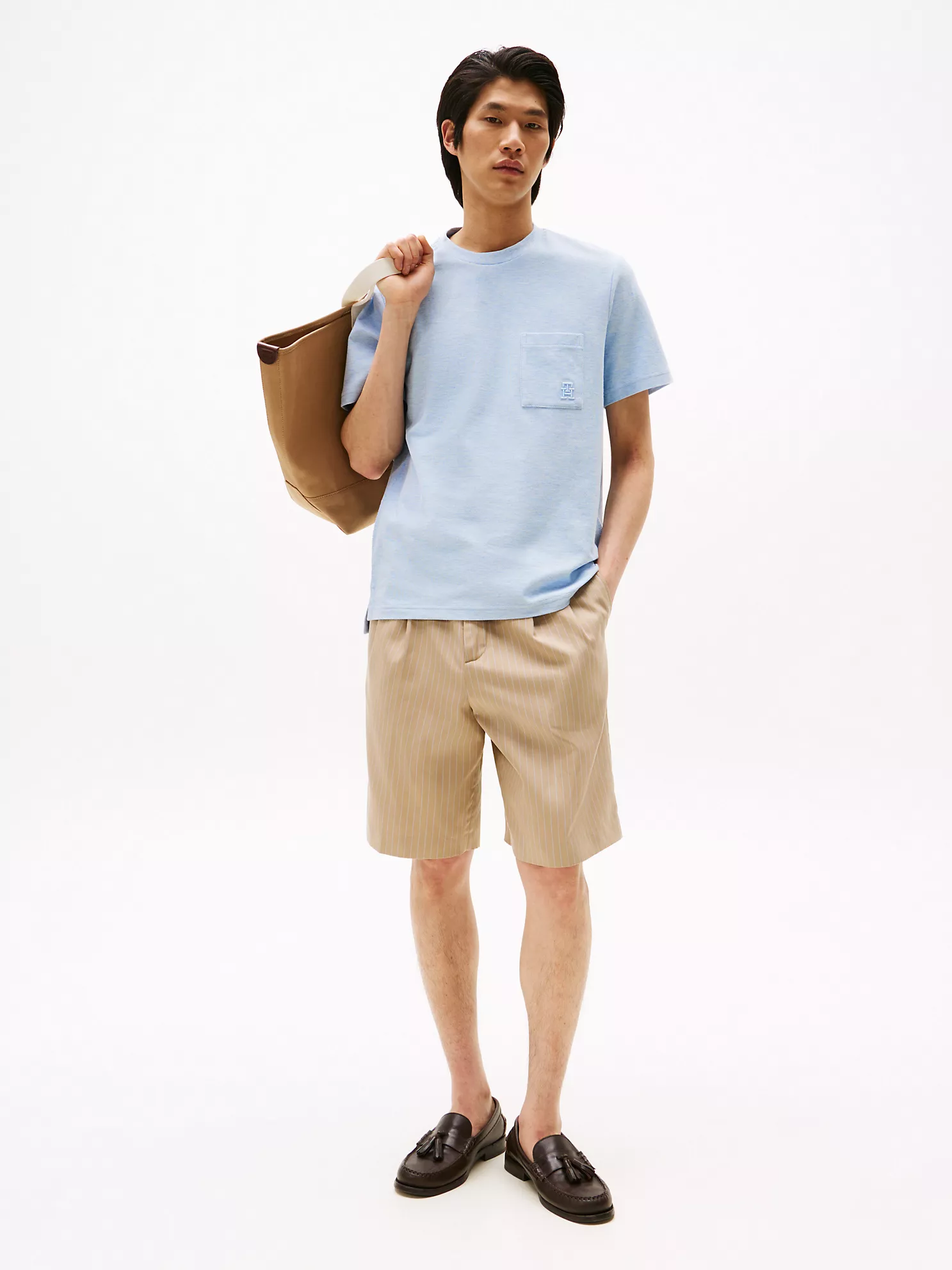 Embroidered Logo Pique Pocket T-Shirt - Heathered Blue 8 Embroidered Logo Pique Pocket T-Shirt
- Heathered Blue