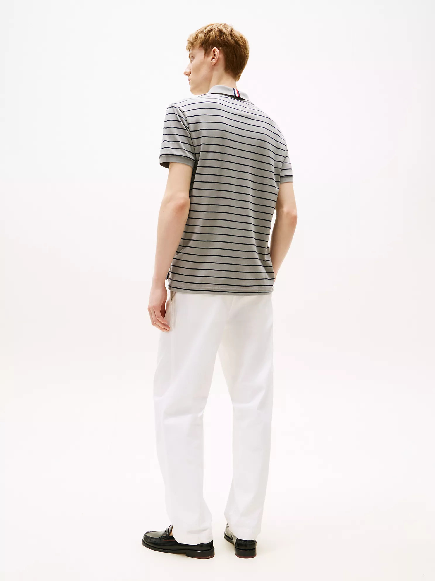 Regular Fit Stripe Cotton Polo - Hydrogen Grey Stripe 9 Regular Fit Stripe Cotton Polo
- Hydrogen Grey Stripe