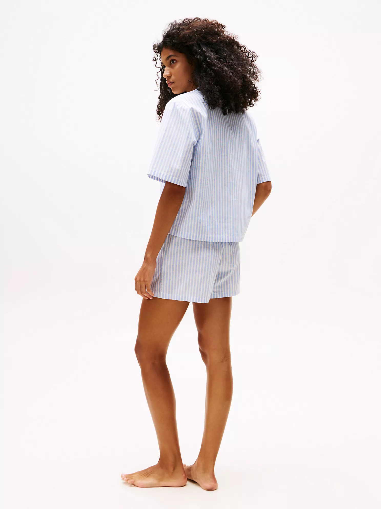Linen-Blend Shirt & Short Sleep Set - Multi Stripes Blue Spell 9 Linen-Blend Shirt & Short Sleep Set
- Multi Stripes Blue Spell