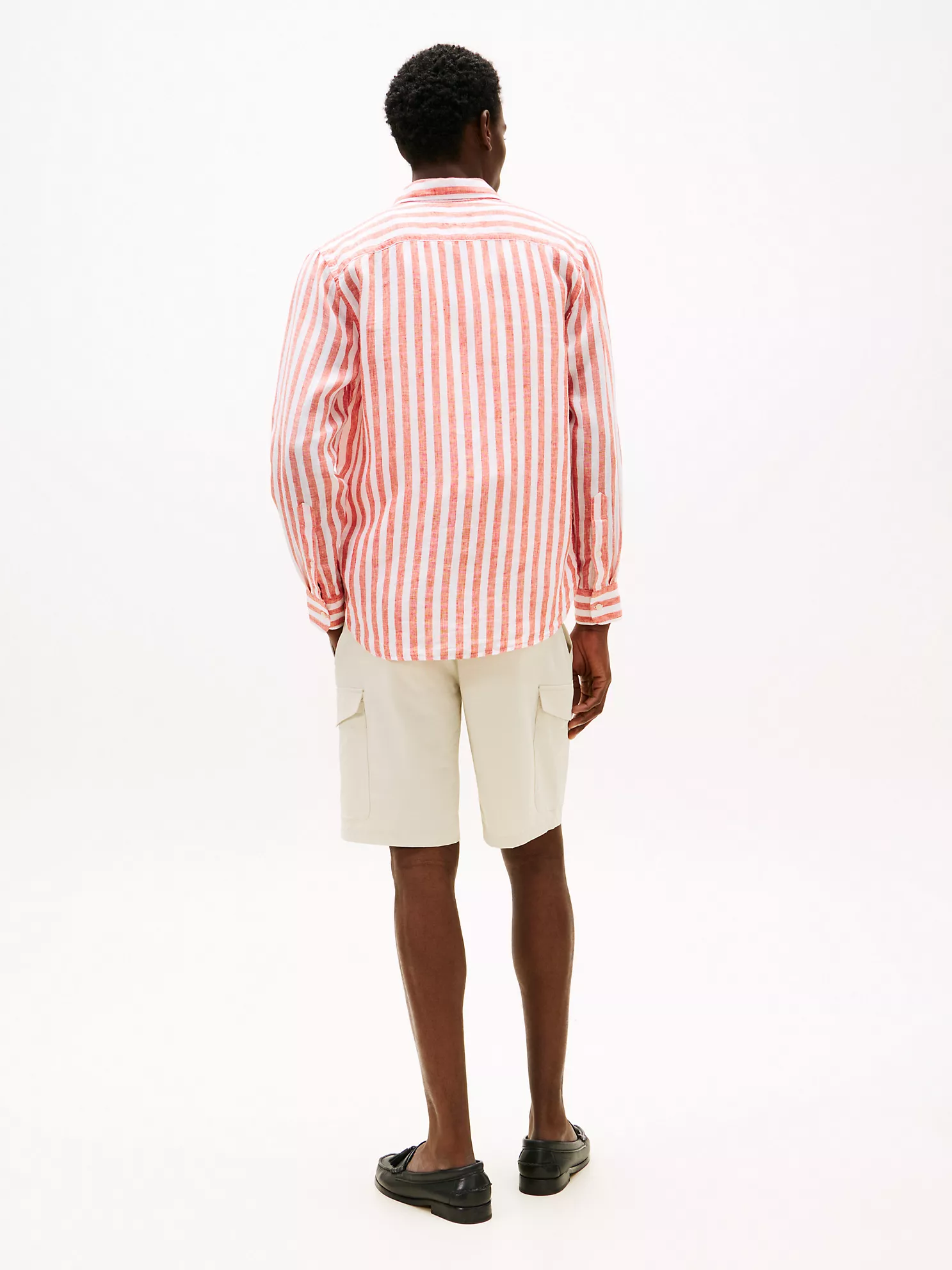 Regular Fit Linen Stripe Shirt - Brilliant Orange Stripe 9 Regular Fit Linen Stripe Shirt
- Brilliant Orange Stripe