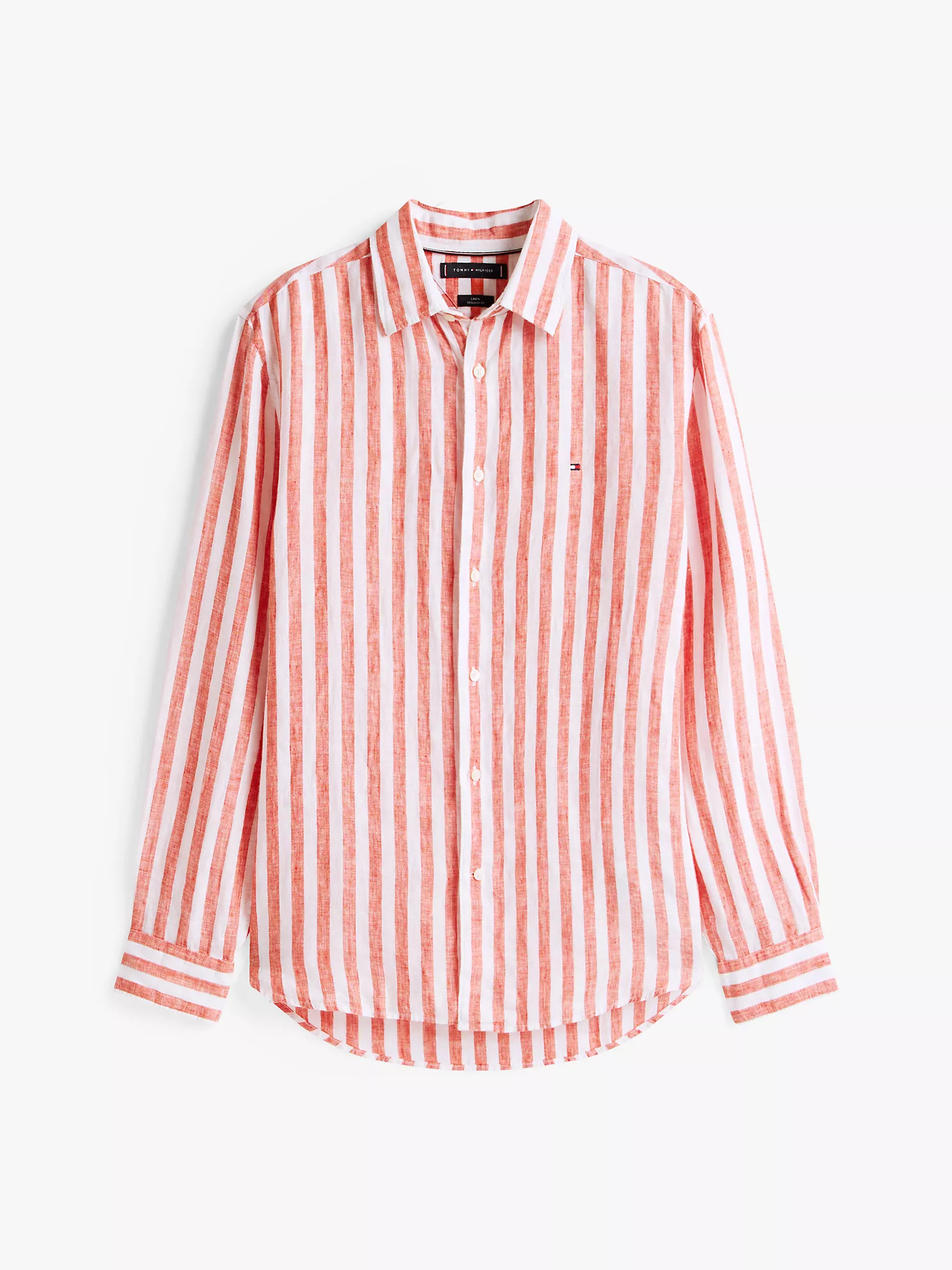 Regular Fit Linen Stripe Shirt - Brilliant Orange Stripe 10 Regular Fit Linen Stripe Shirt
- Brilliant Orange Stripe