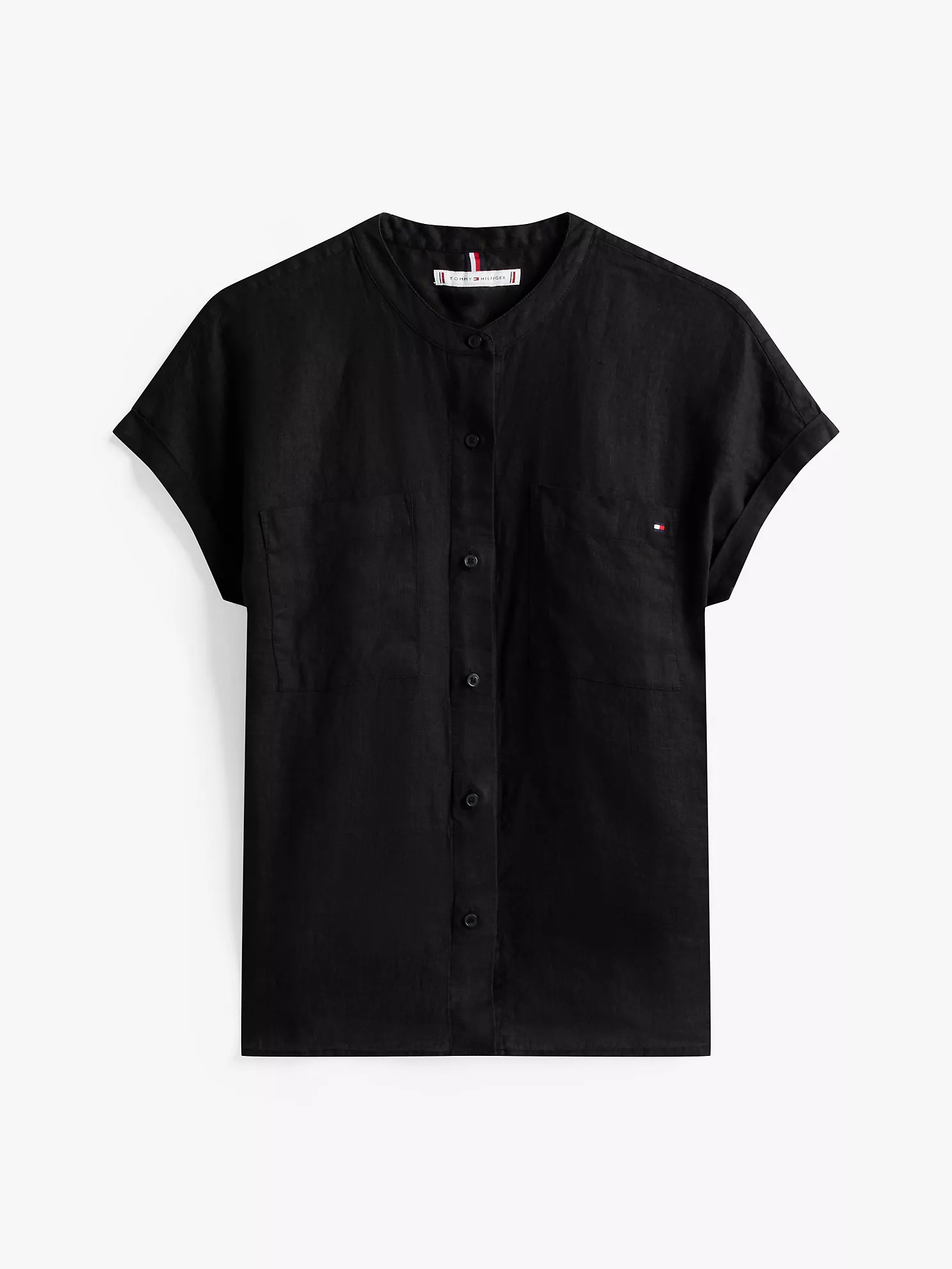 Relaxed Fit Linen Top - Black 1 Relaxed Fit Linen Top
- Black