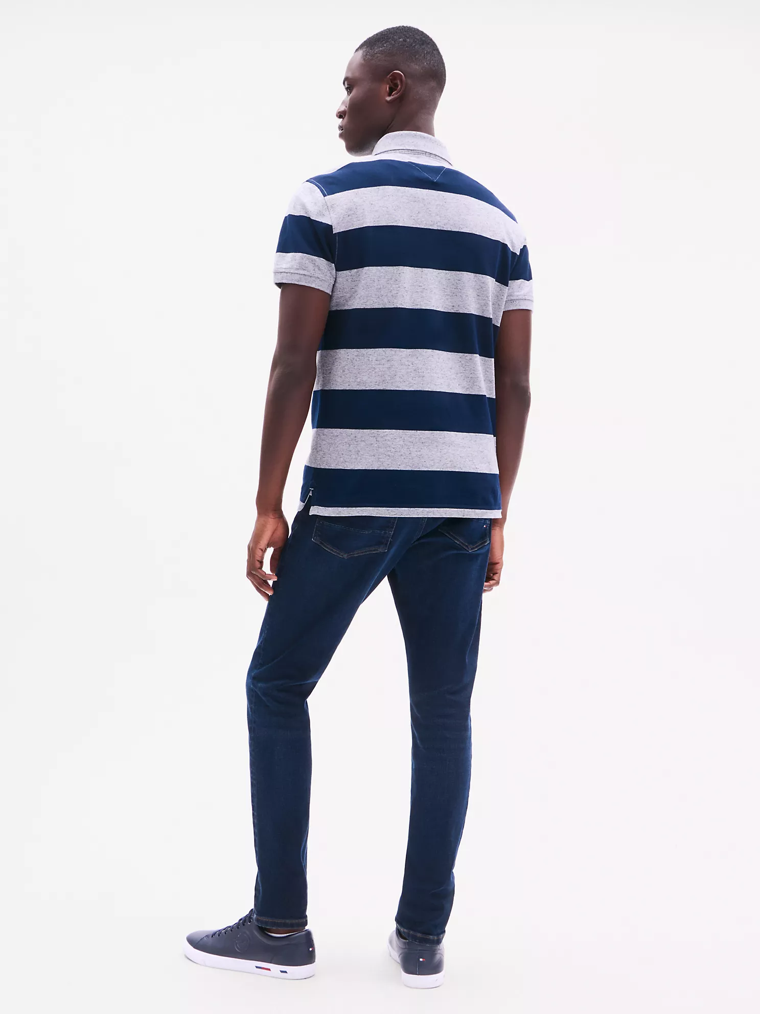 Slim Fit Rugby-Stripe Polo - Grey Heather/Navy Stripe 8 Slim Fit Rugby-Stripe Polo
- Grey Heather/Navy Stripe