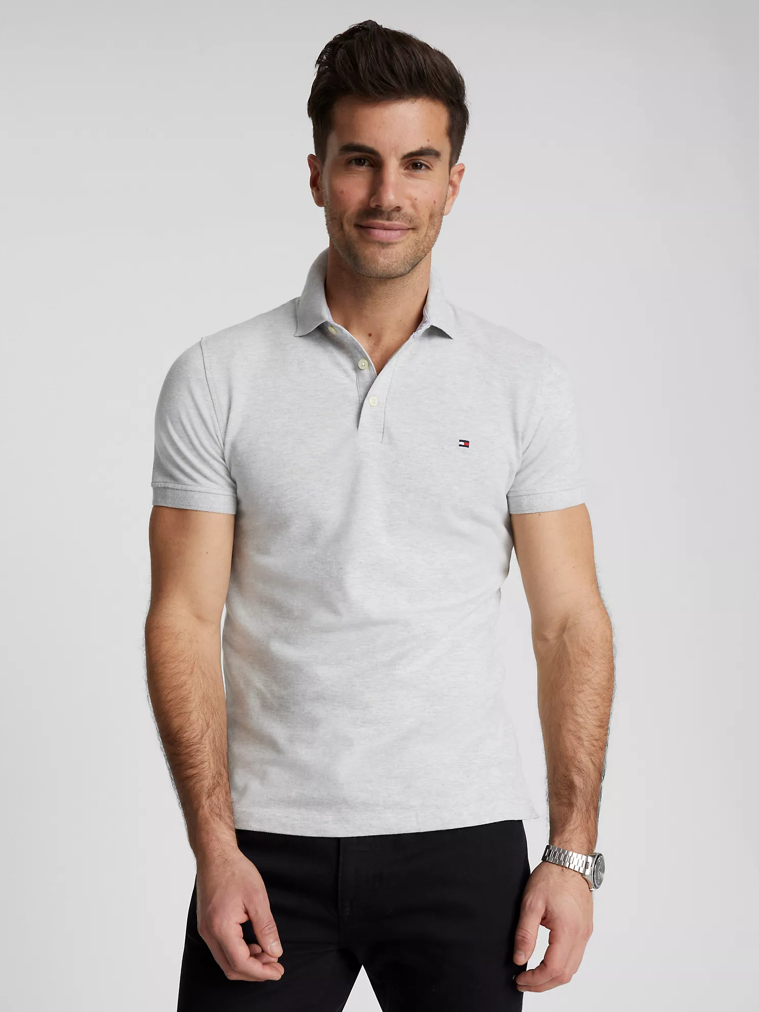 Slim Fit Tommy Polo - Light Grey Heather 1 Slim Fit Tommy Polo
- Light Grey Heather