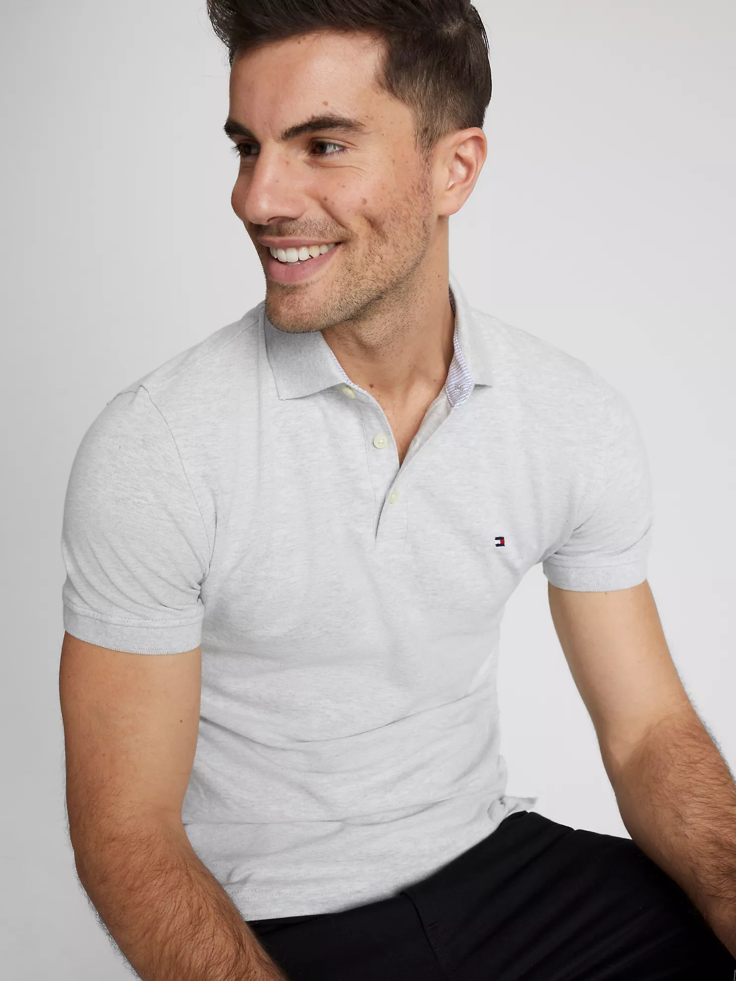 Slim Fit Tommy Polo - Light Grey Heather 7 Slim Fit Tommy Polo
- Light Grey Heather