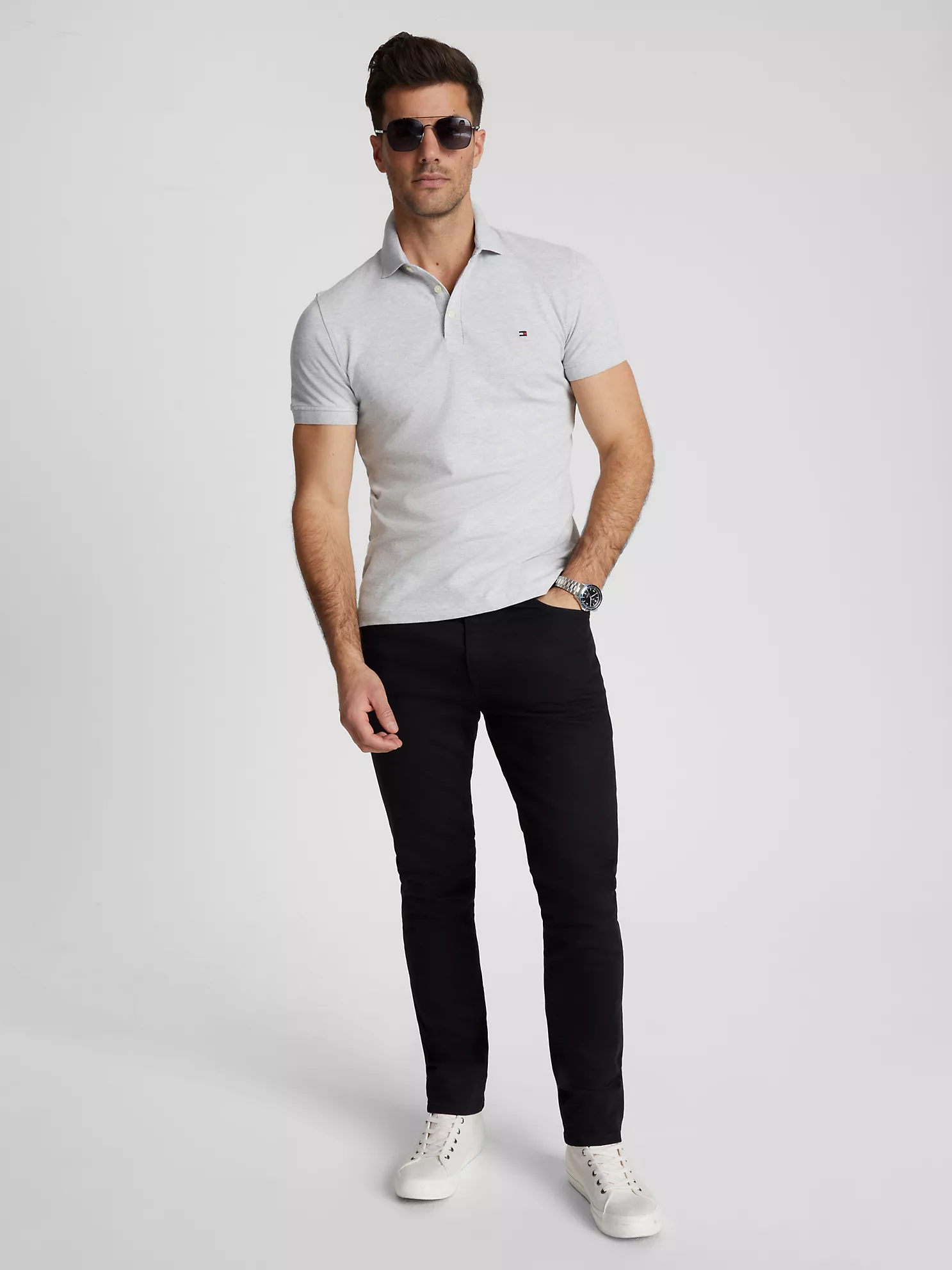 Slim Fit Tommy Polo - Light Grey Heather 8 Slim Fit Tommy Polo
- Light Grey Heather