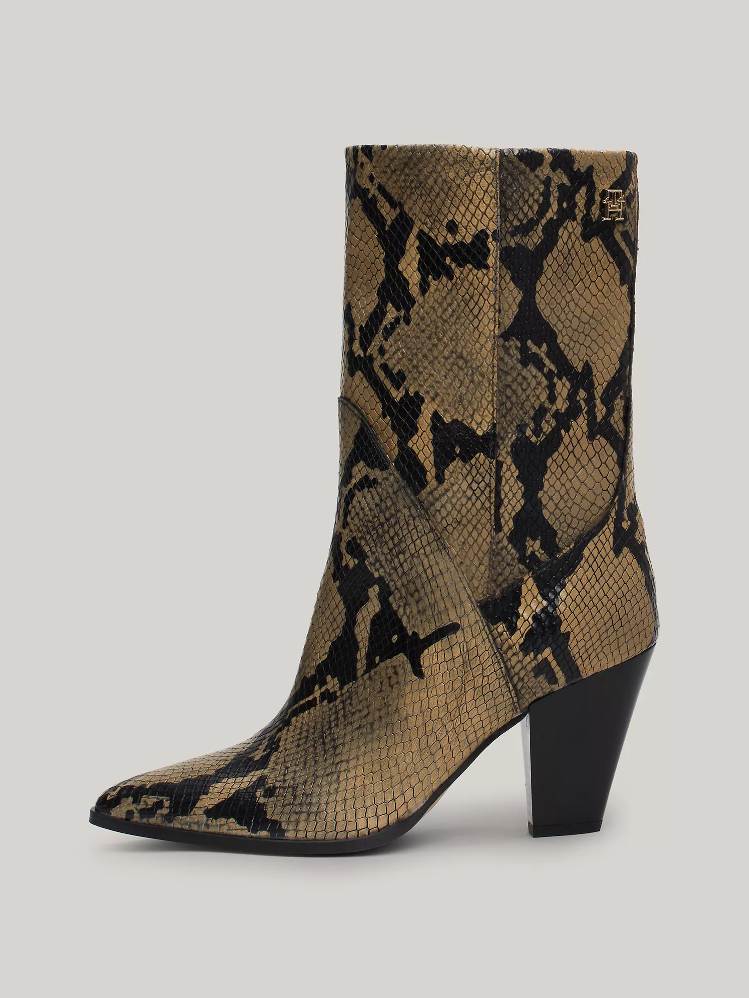 Snake Embossed Leather Heeled Cowboy Boot - Neutral Python 15 Snake Embossed Leather Heeled Cowboy Boot
- Neutral Python