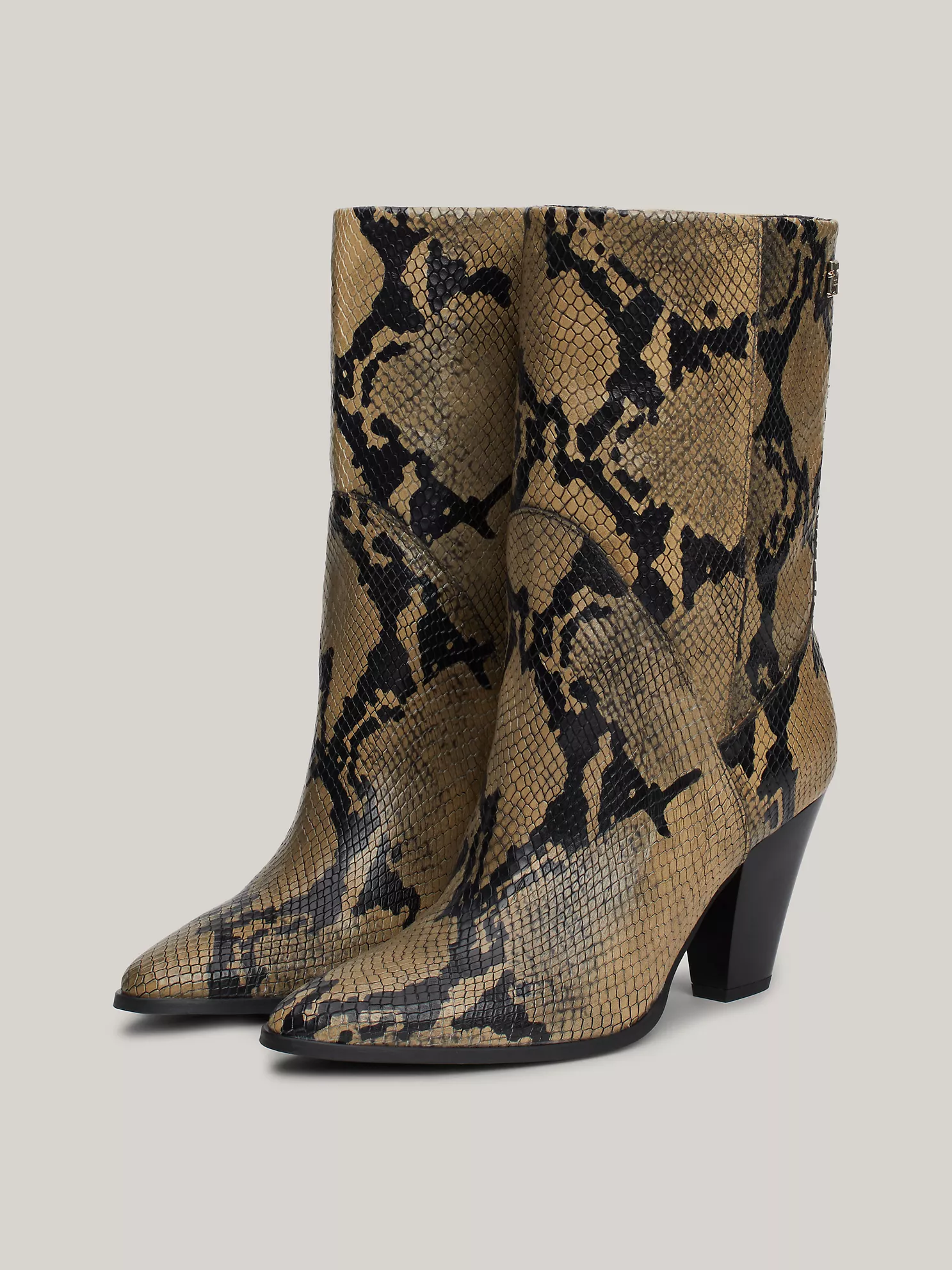 Snake Embossed Leather Heeled Cowboy Boot - Neutral Python 16 Snake Embossed Leather Heeled Cowboy Boot
- Neutral Python