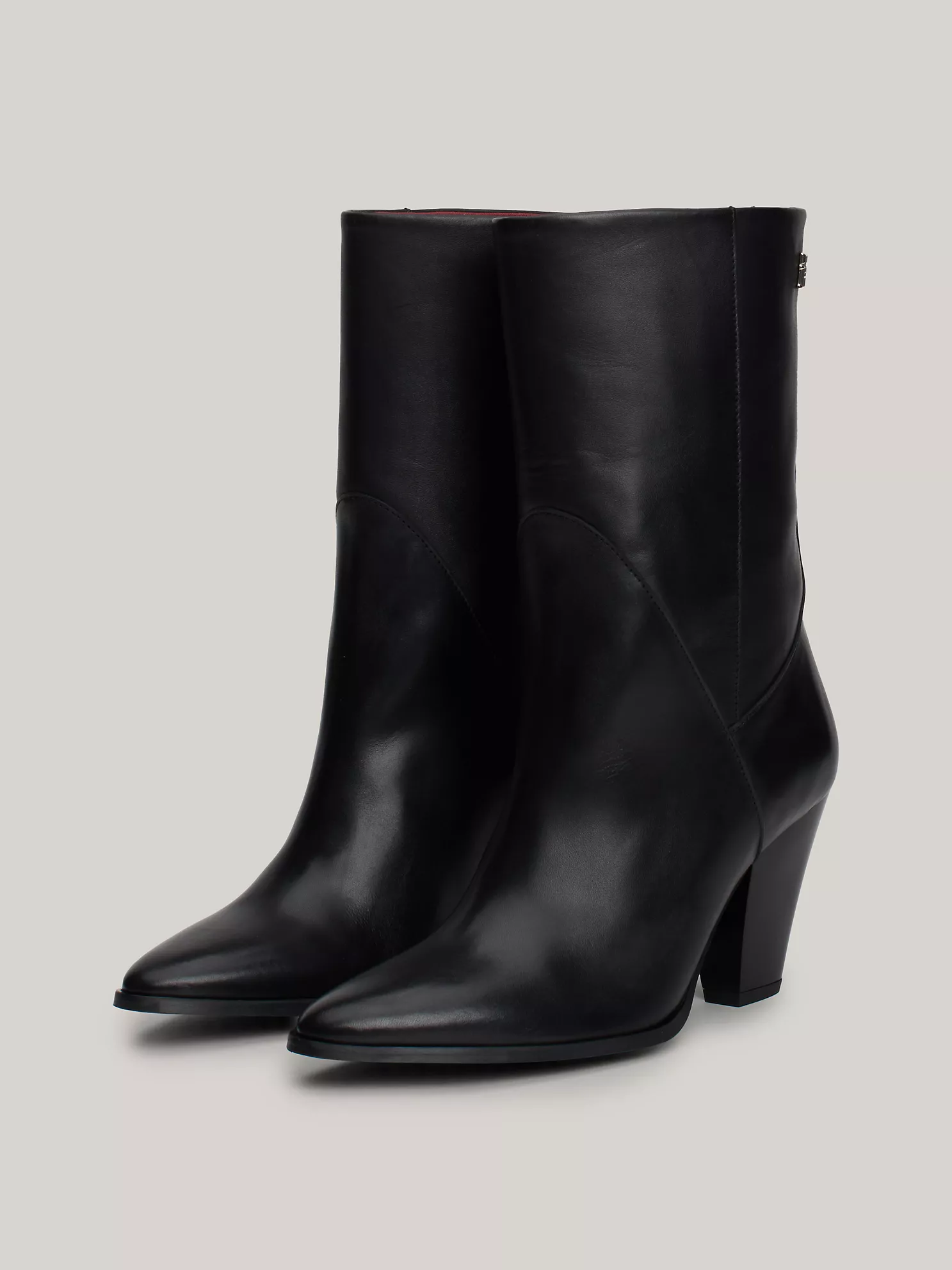 Leather Heeled Cowboy Boot - Black 10 Leather Heeled Cowboy Boot
- Black