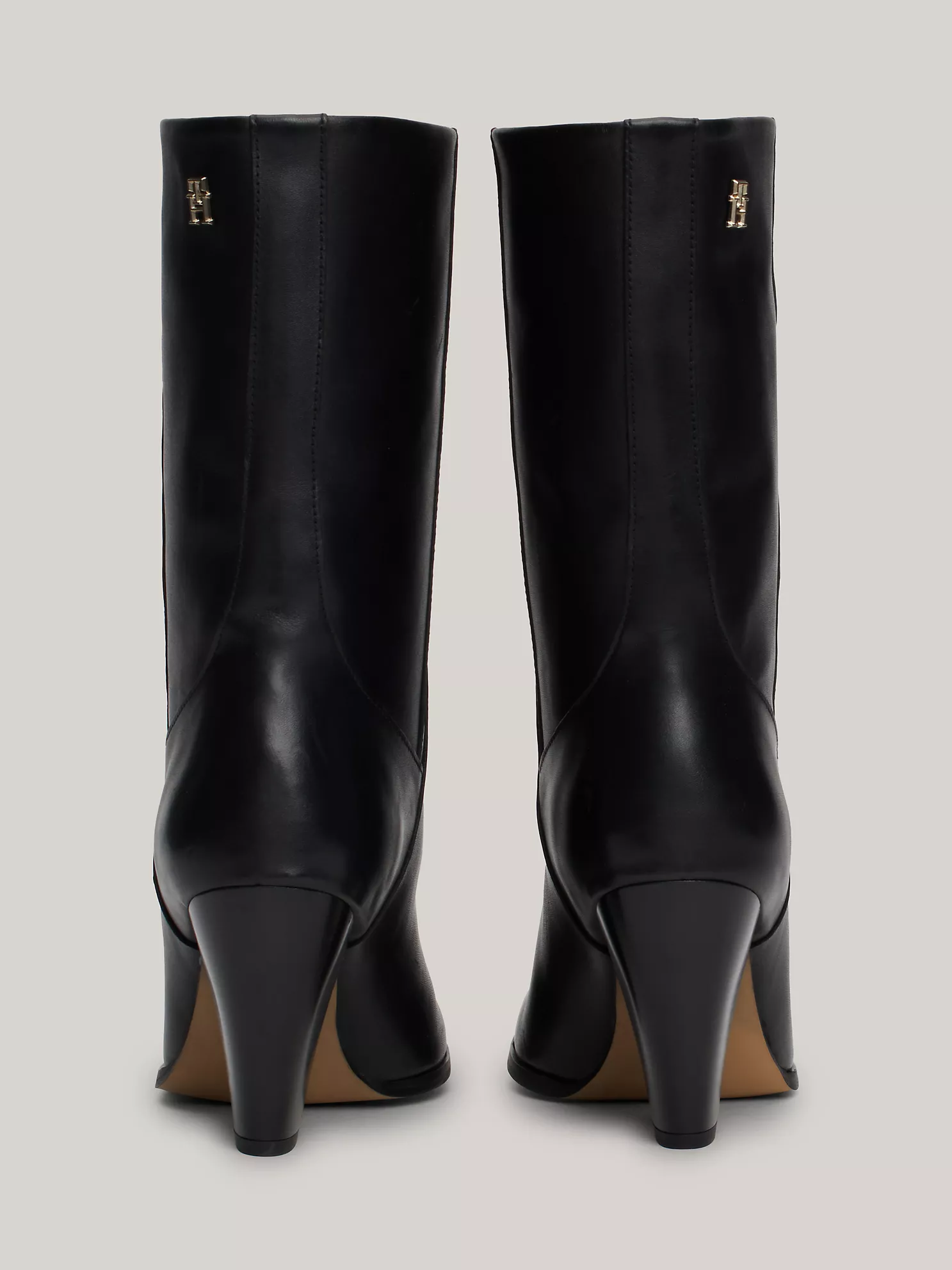 Leather Heeled Cowboy Boot - Black 12 Leather Heeled Cowboy Boot
- Black