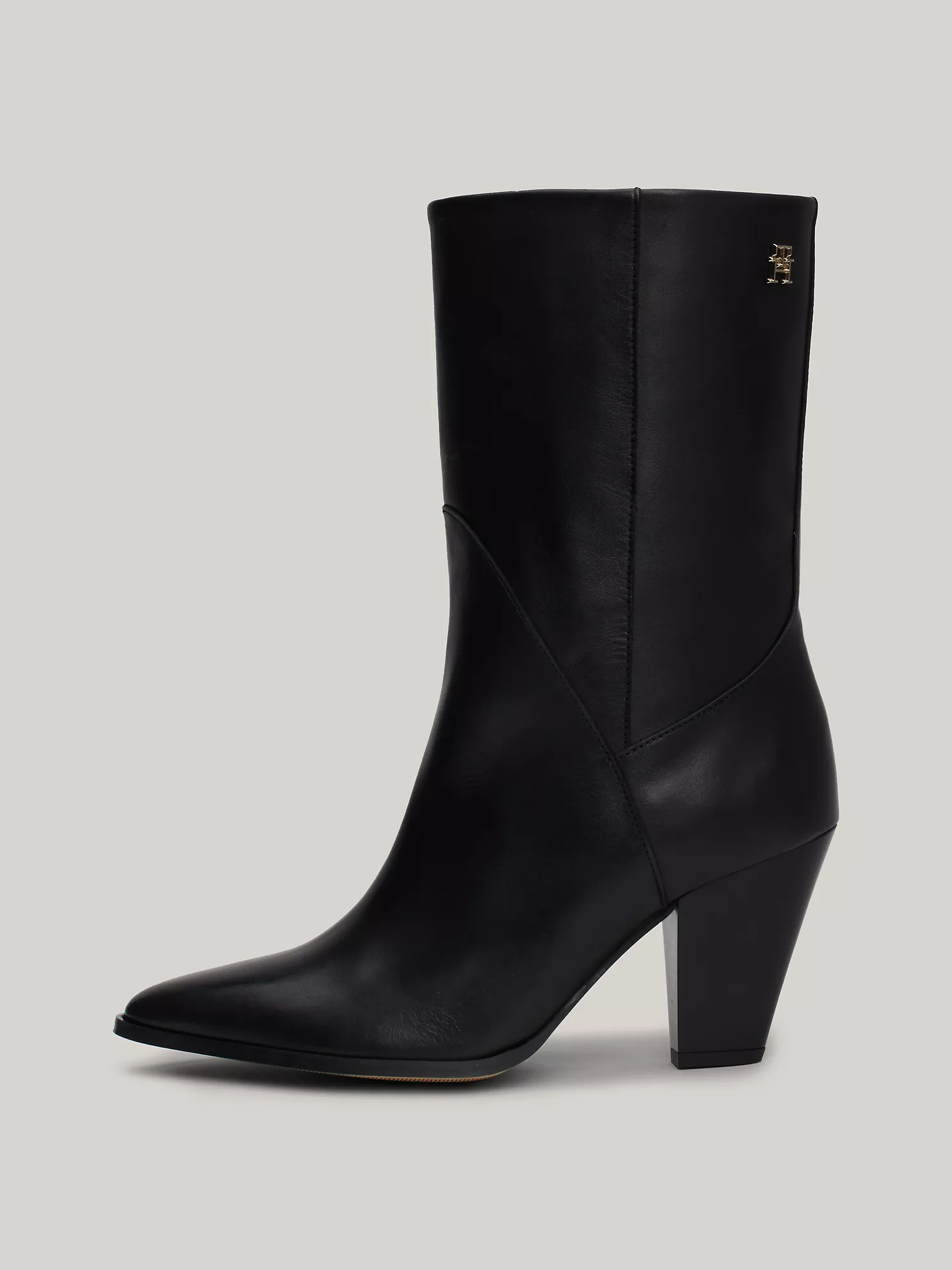Leather Heeled Cowboy Boot - Black 15 Leather Heeled Cowboy Boot
- Black