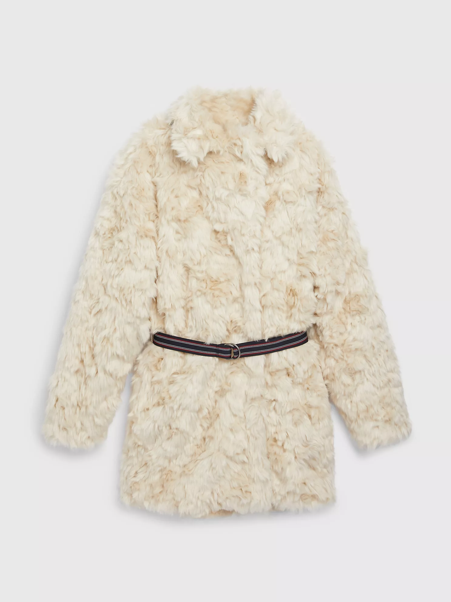 Kids' TH Monogram Logo Belted Fur Jacket - Ivory Petal 1 Kids' TH Monogram Logo Belted Fur Jacket
- Ivory Petal