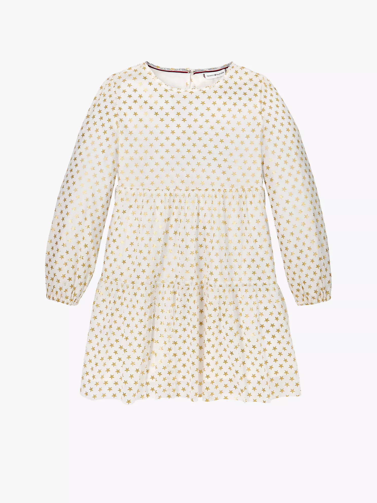 Kids' Long-Sleeve Tiered Foil Star Dress - Ancient White 10 Kids' Long-Sleeve Tiered Foil Star Dress
- Ancient White
