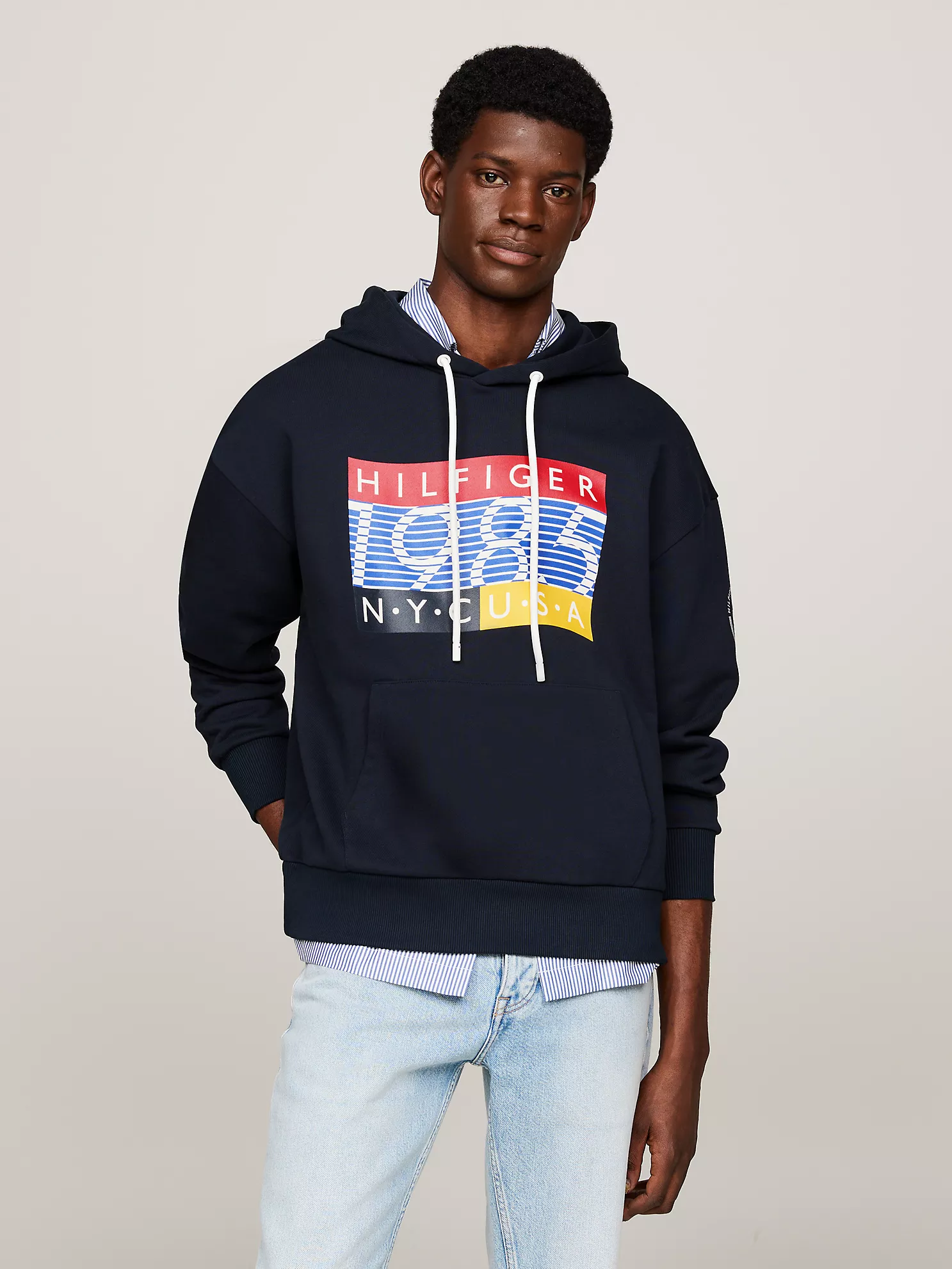 Hilfiger Team Graphic Hoodie - Navy 1 Hilfiger Team Graphic Hoodie
- Navy