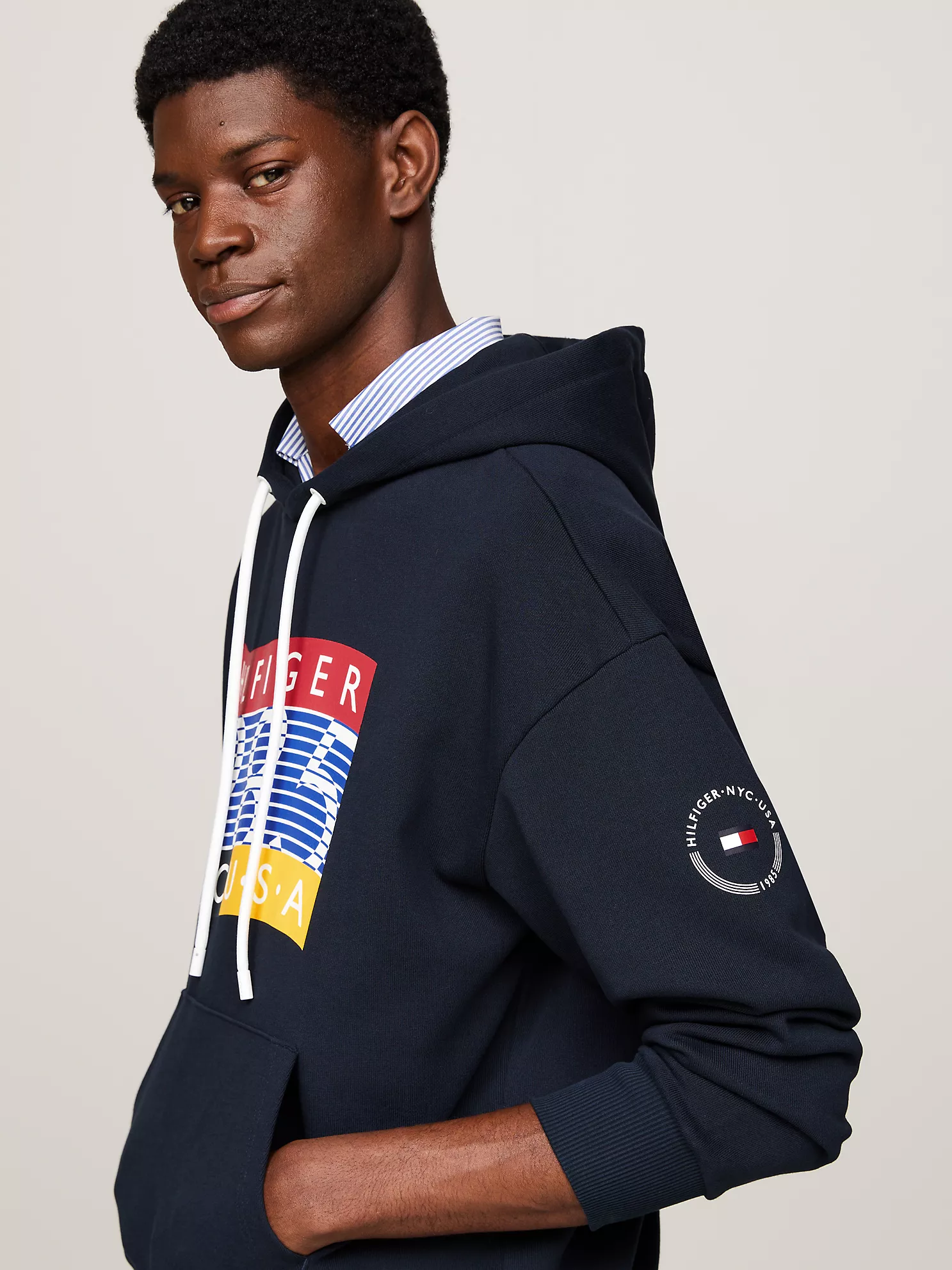 Hilfiger Team Graphic Hoodie - Navy 7 Hilfiger Team Graphic Hoodie
- Navy