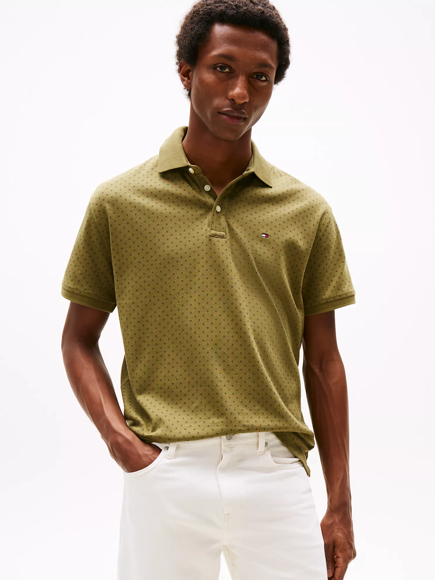 Regular Fit Dot Interlock Polo - Uniform Olive 1 Regular Fit Dot Interlock Polo
- Uniform Olive