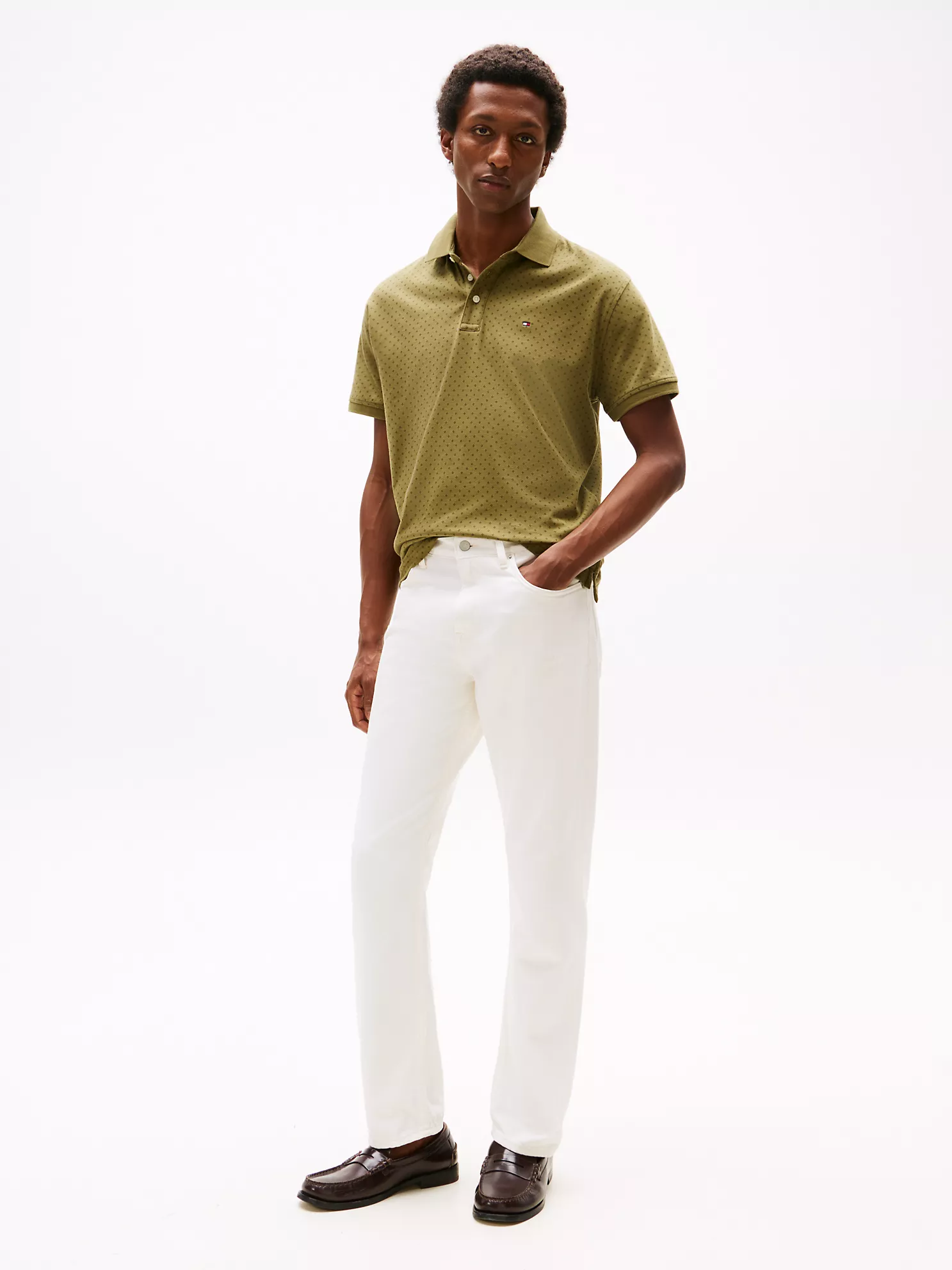 Regular Fit Dot Interlock Polo - Uniform Olive 7 Regular Fit Dot Interlock Polo
- Uniform Olive