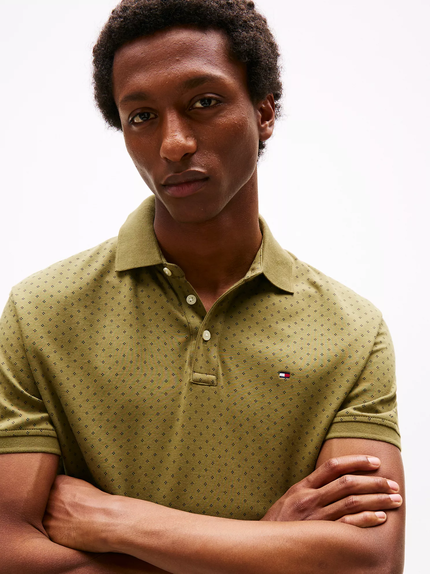 Regular Fit Dot Interlock Polo - Uniform Olive 8 Regular Fit Dot Interlock Polo
- Uniform Olive