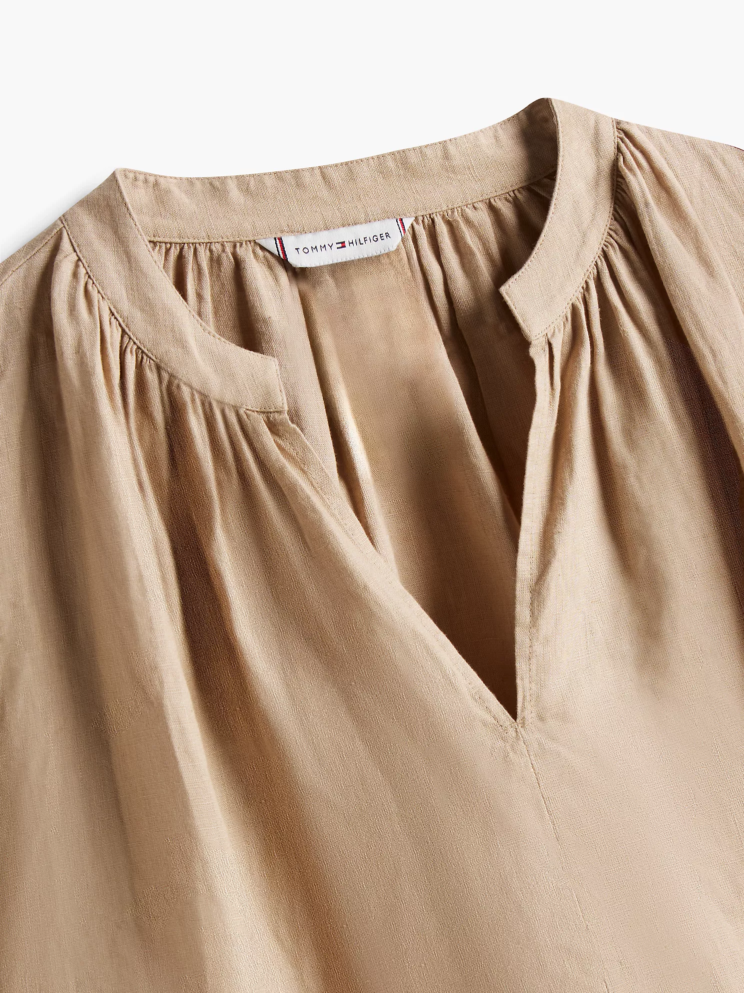 Linen V-Neck Top - Beige 6 Linen V-Neck Top
- Beige