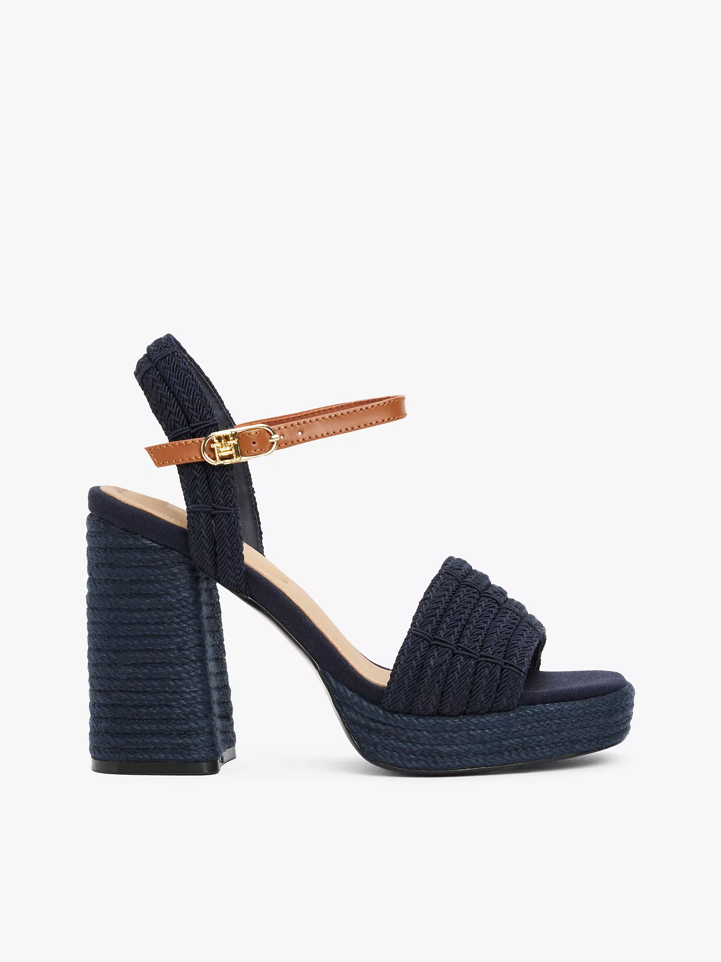 Jute-Trim Block-Heel Platform Sandal - Space Blue 1 Jute-Trim Block-Heel Platform Sandal
- Space Blue