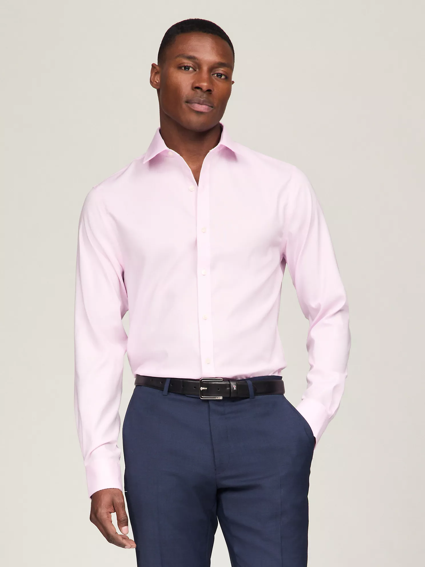 THFlex Solid Slim Fit Dress Shirt - Light Pink 1 THFlex Solid Slim Fit Dress Shirt
- Light Pink