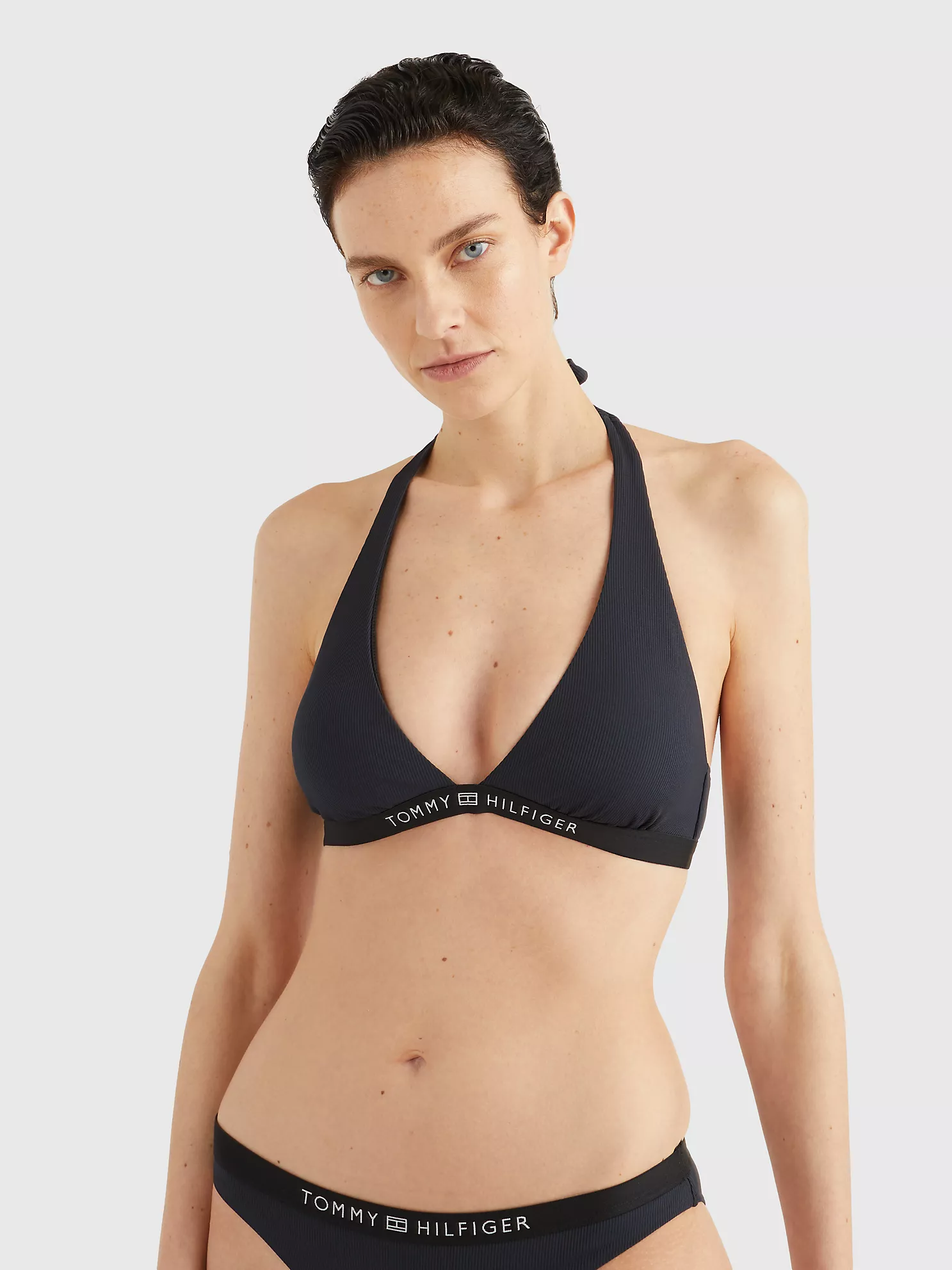 Logo Triangle Halter Bikini Top - Black 1 Logo Triangle Halter Bikini Top
- Black