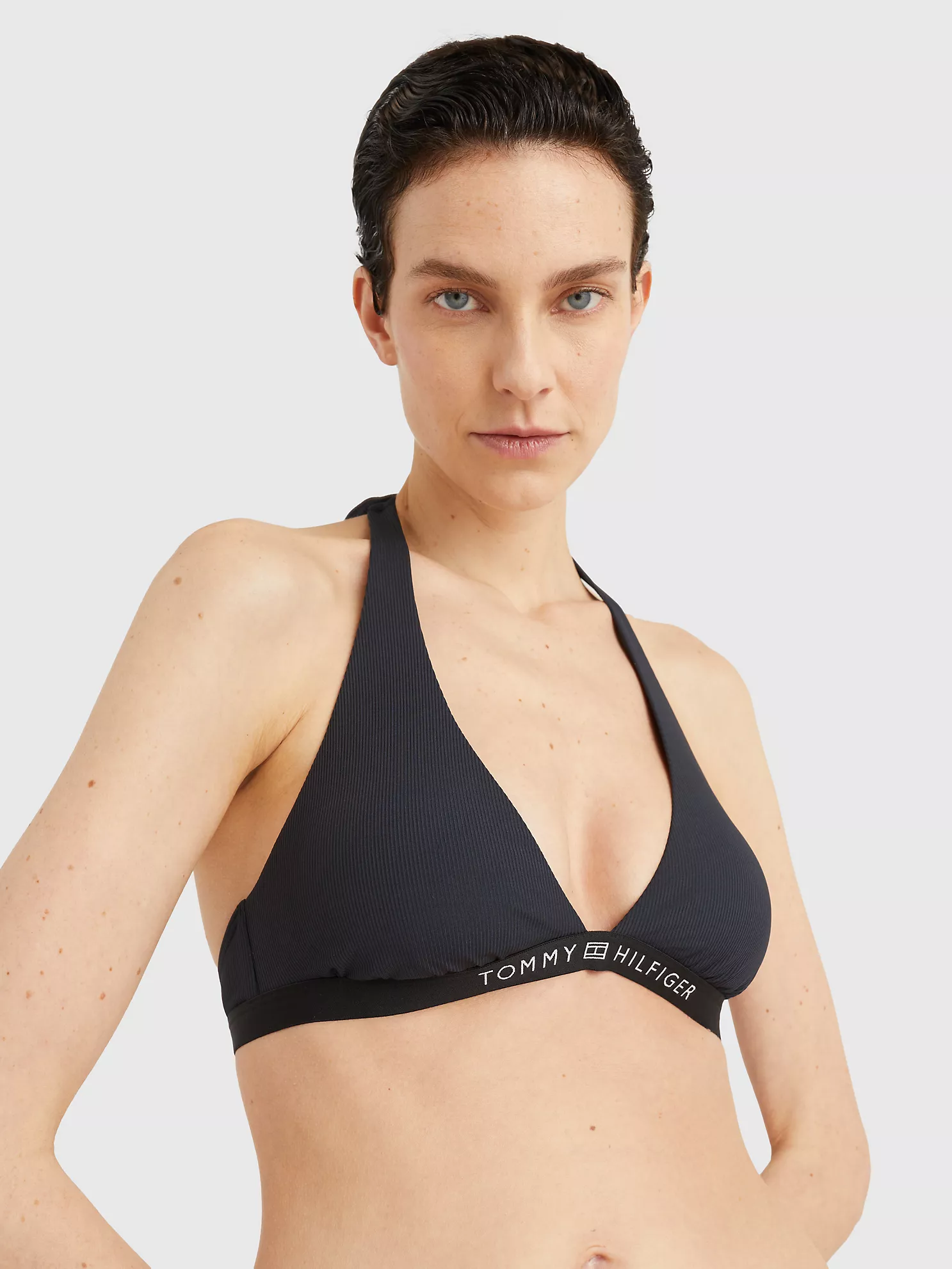 Logo Triangle Halter Bikini Top - Black 7 Logo Triangle Halter Bikini Top
- Black