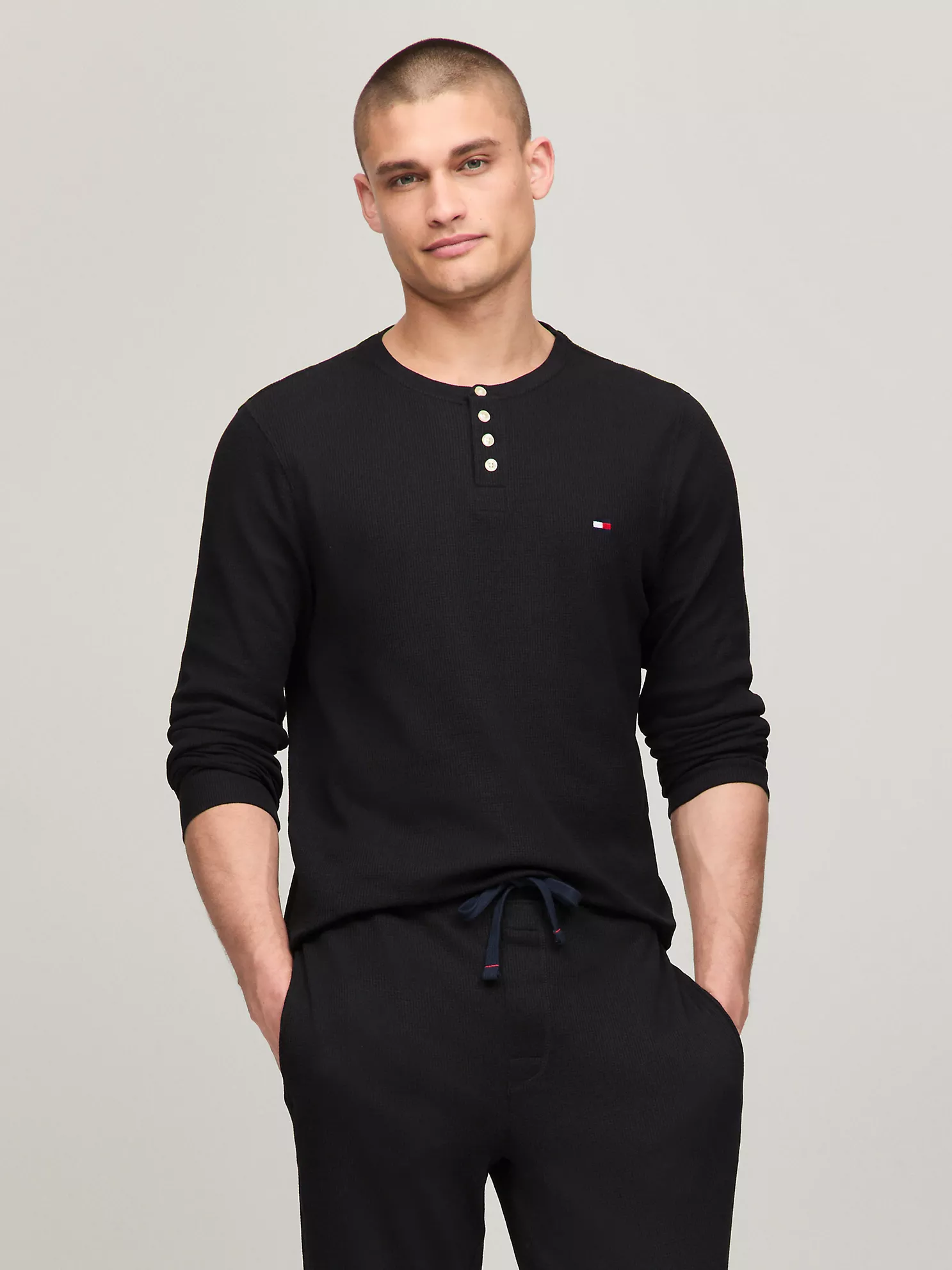 Thermal Sleep Henley - Black 1 Thermal Sleep Henley
- Black