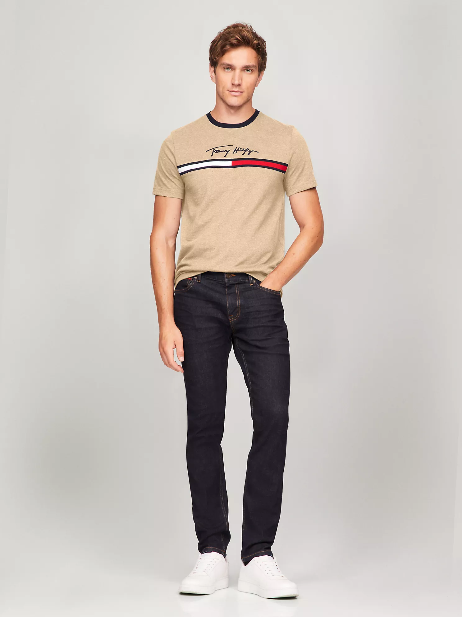Hilfiger Signature Flag Logo T-Shirt - Beige Heather 6 Hilfiger Signature Flag Logo T-Shirt
- Beige Heather