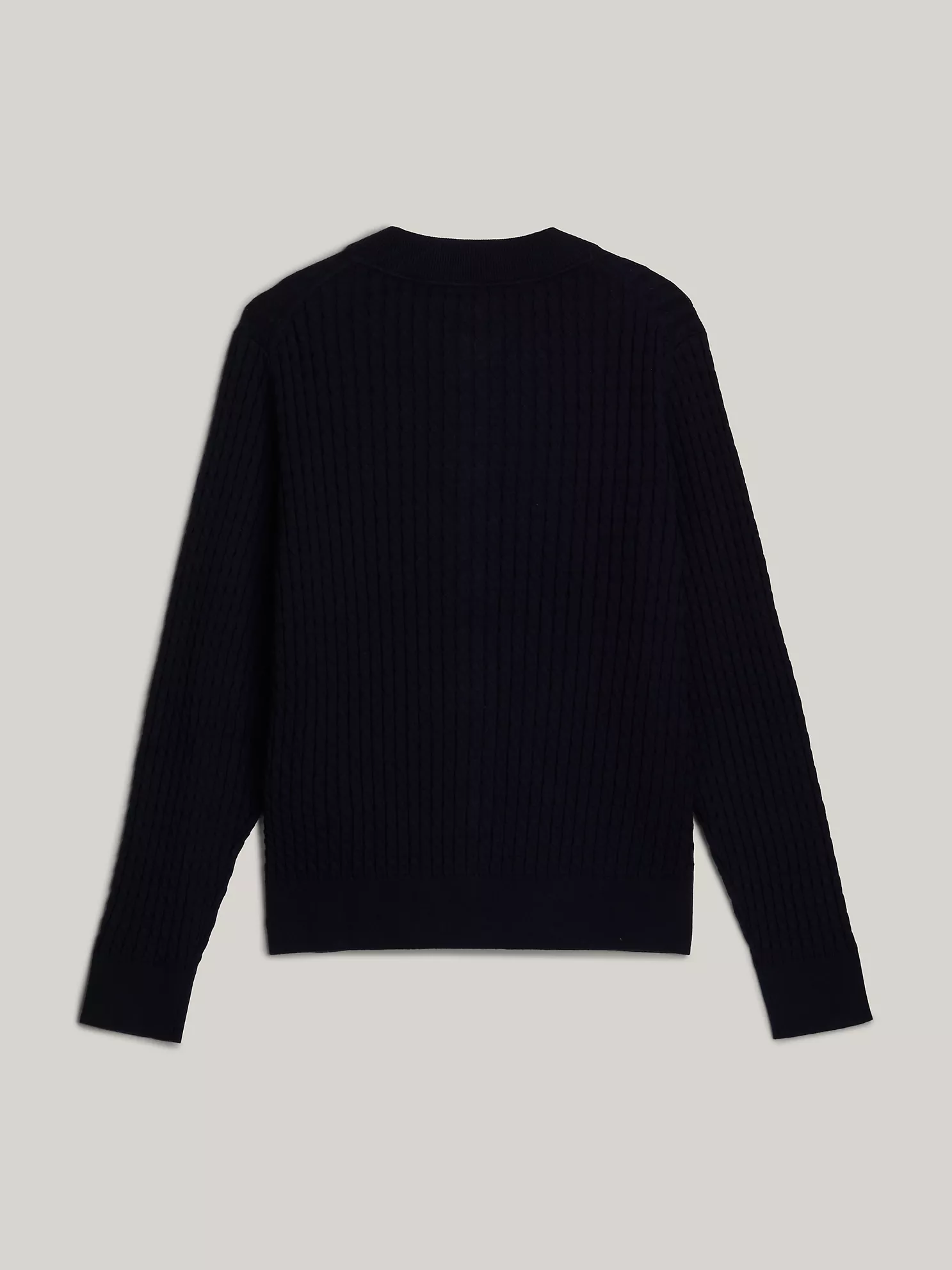 Cable Knit Crewneck Cardigan - Navy 5 Cable Knit Crewneck Cardigan
- Navy
