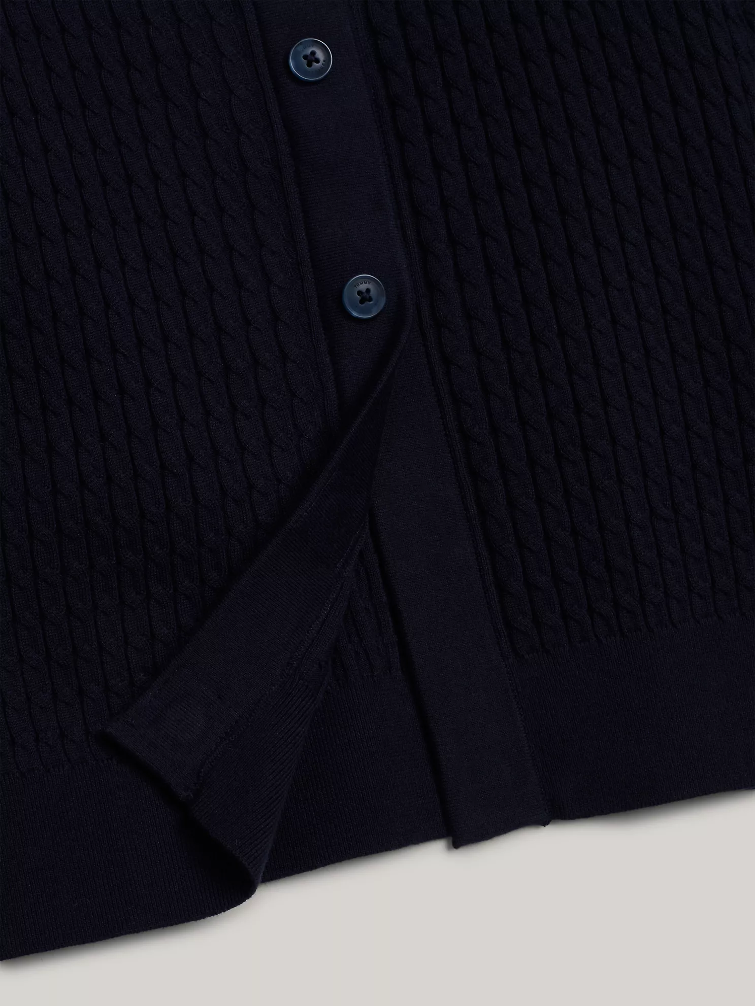Cable Knit Crewneck Cardigan - Navy 6 Cable Knit Crewneck Cardigan
- Navy
