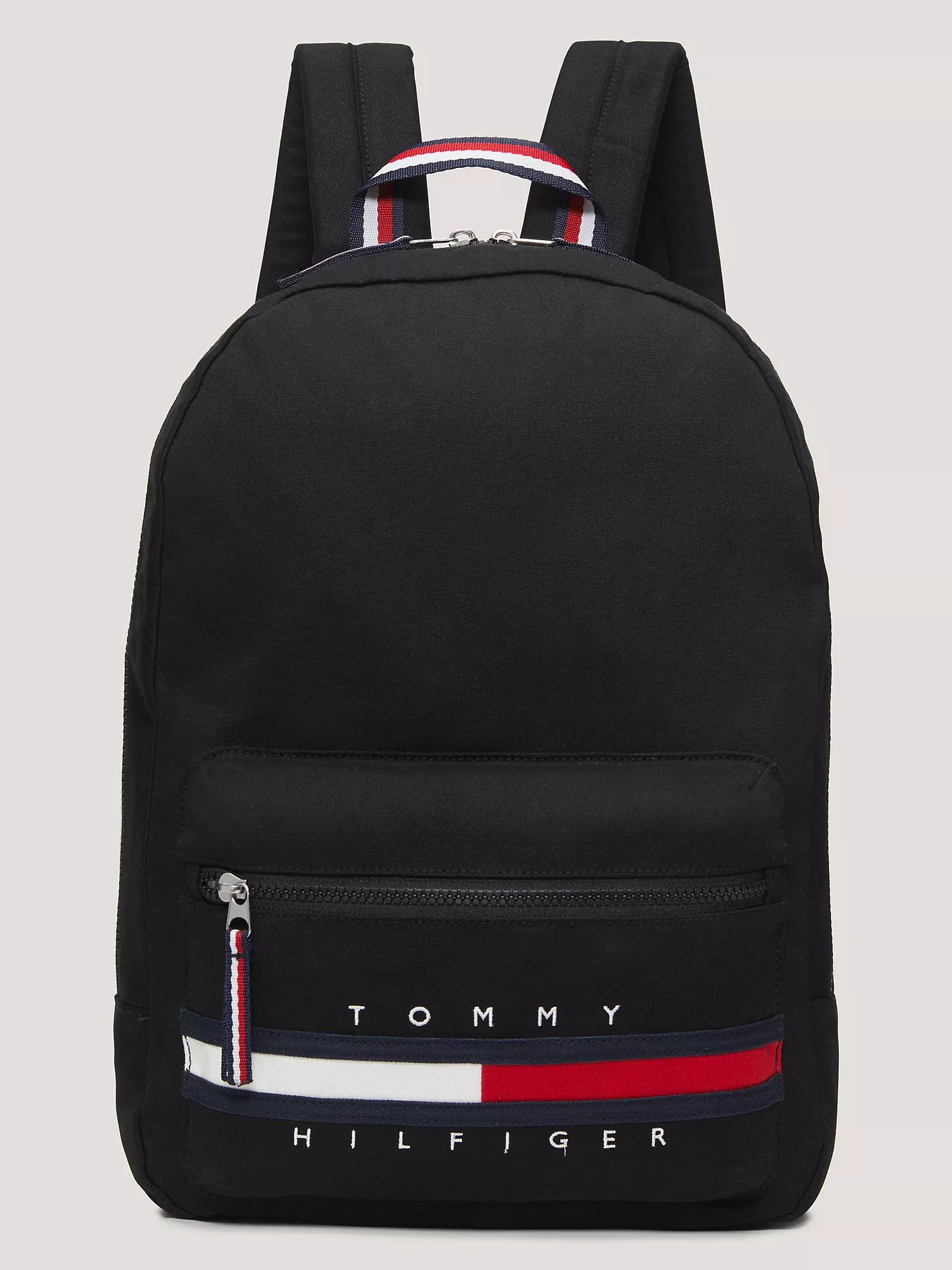 Tommy Flag Canvas Backpack
         - Black