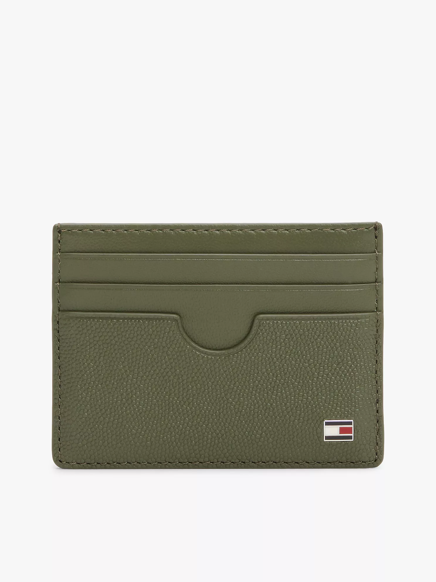 Pebbled Leather Card Holder - Battle Green 1 Pebbled Leather Card Holder
- Battle Green