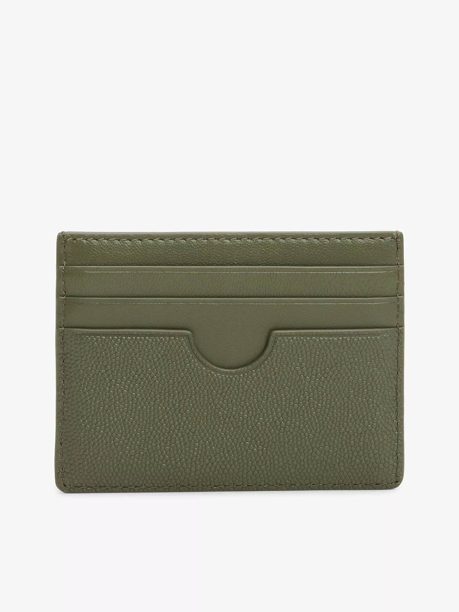 Pebbled Leather Card Holder - Battle Green 6 Pebbled Leather Card Holder
- Battle Green