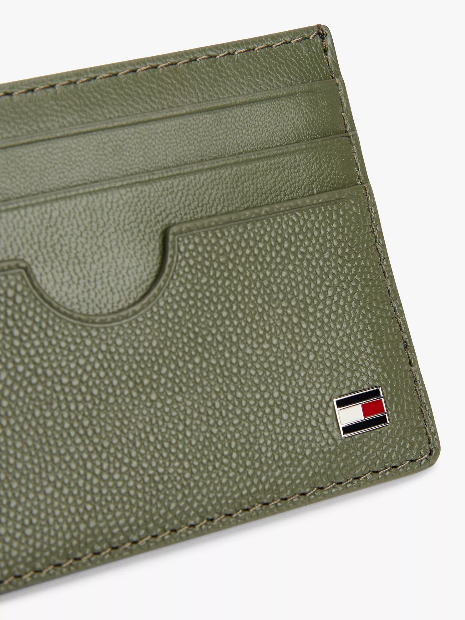 Pebbled Leather Card Holder - Battle Green 7 Pebbled Leather Card Holder
- Battle Green