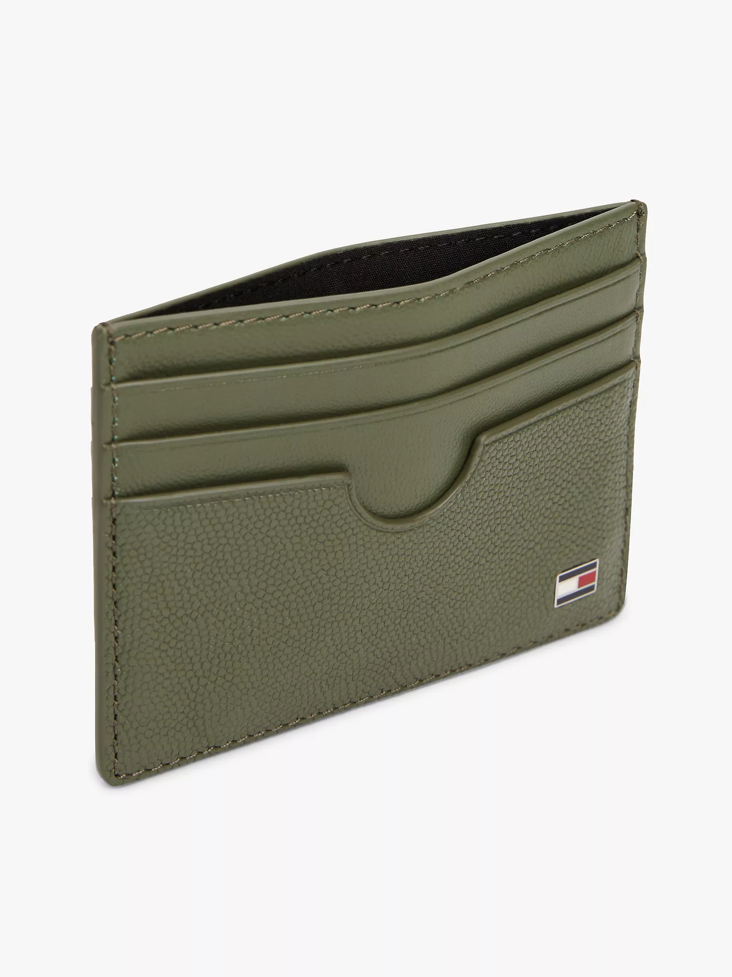 Pebbled Leather Card Holder - Battle Green 8 Pebbled Leather Card Holder
- Battle Green