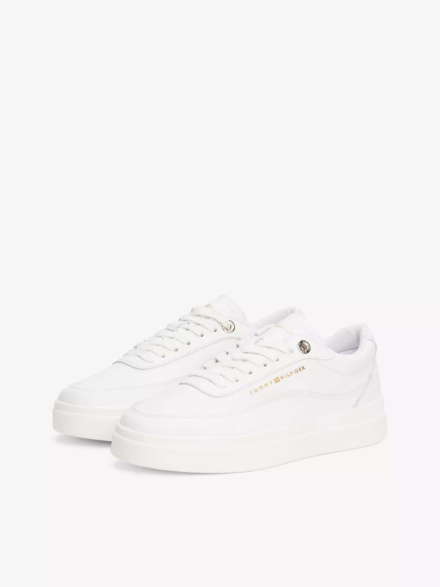Leather Platform Court Sneaker - White 9 Leather Platform Court Sneaker
- White