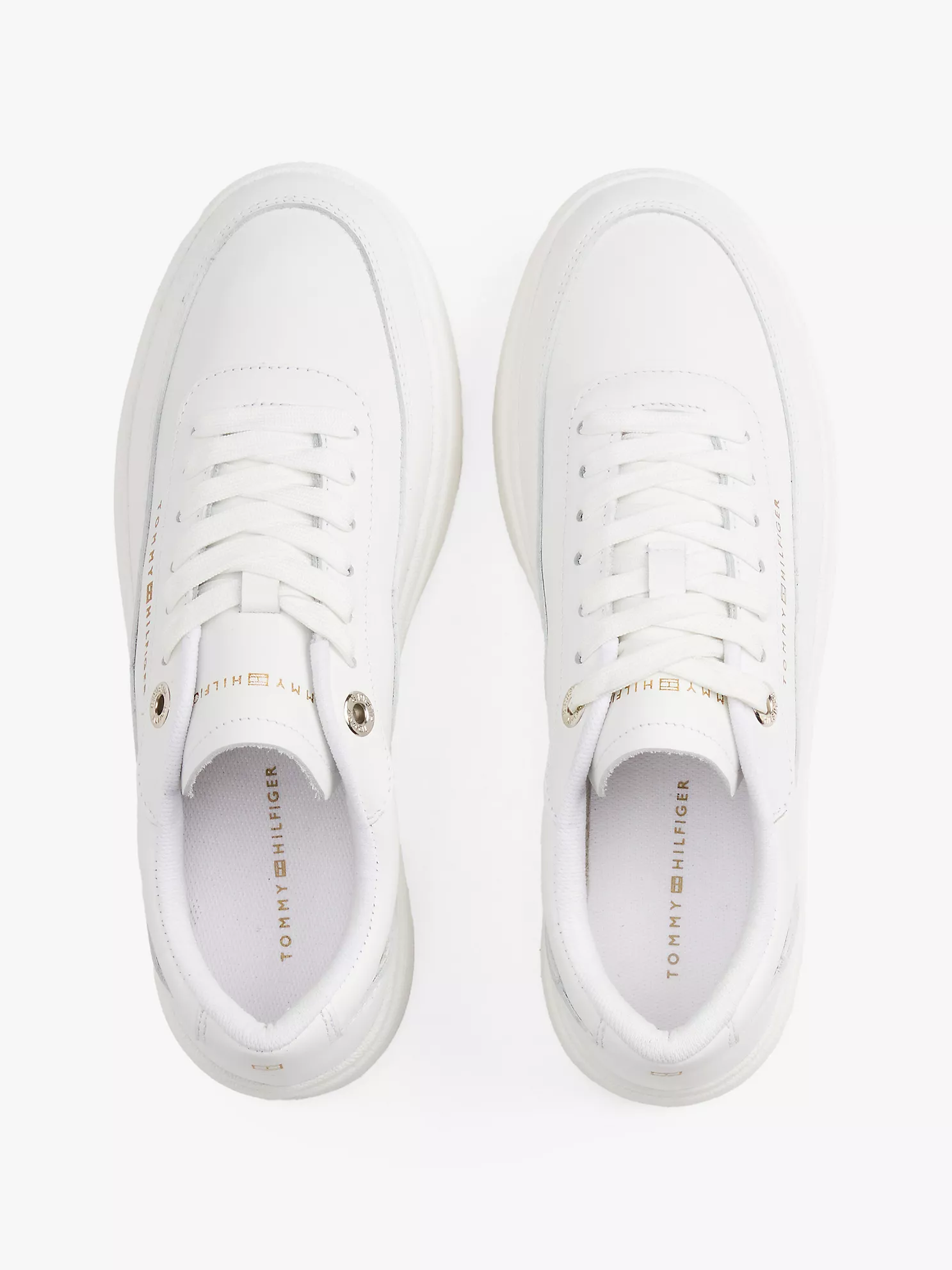 Leather Platform Court Sneaker - White 10 Leather Platform Court Sneaker
- White