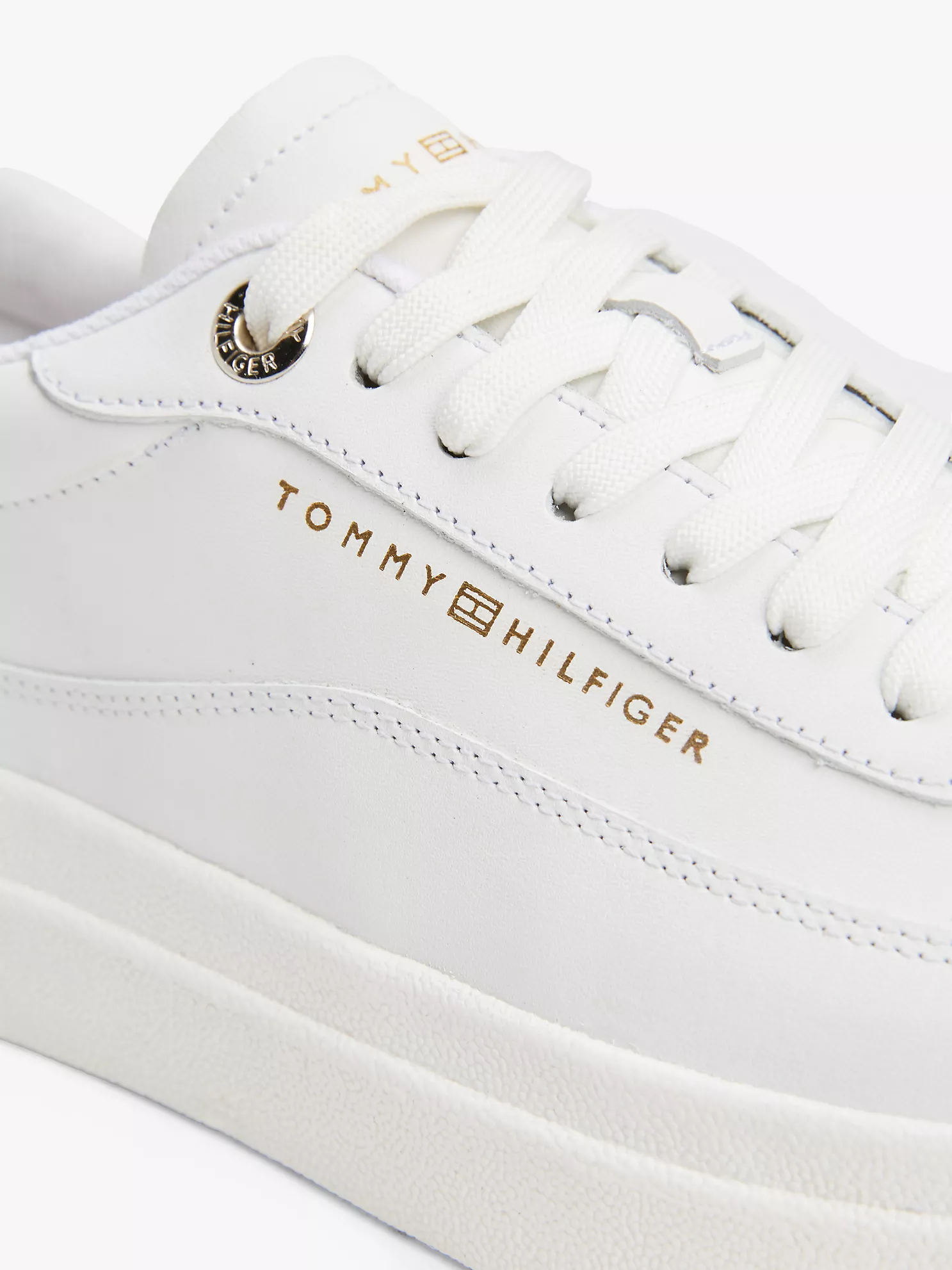 Leather Platform Court Sneaker - White 13 Leather Platform Court Sneaker
- White