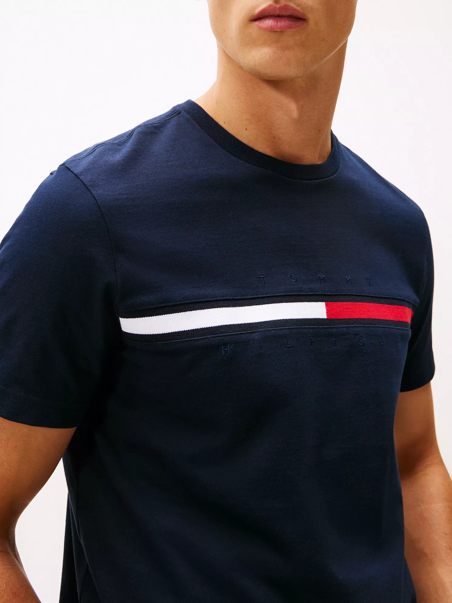Embroidered Flag Logo T-Shirt - Navy 7 Embroidered Flag Logo T-Shirt
- Navy