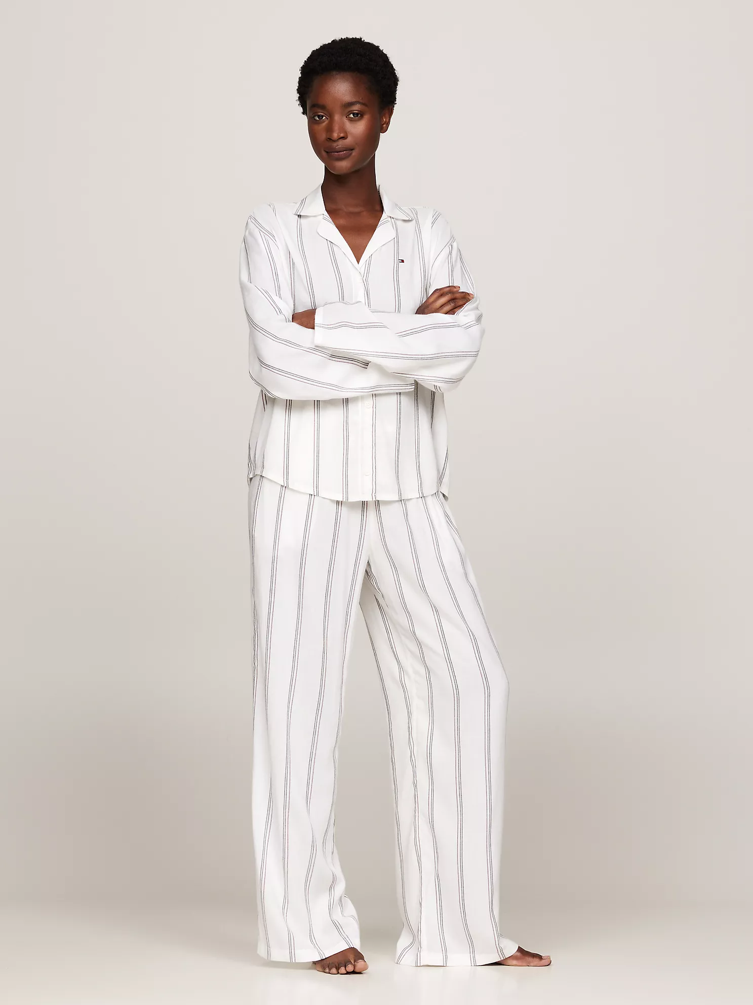 Viscose Pajama Pant - Ivory Stripe 7 Viscose Pajama Pant
- Ivory Stripe